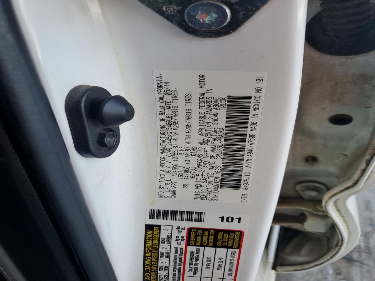 2014 Toyota Tacoma Double Cab Prerunner Белый vin: 3TMJU4GN1EM170261