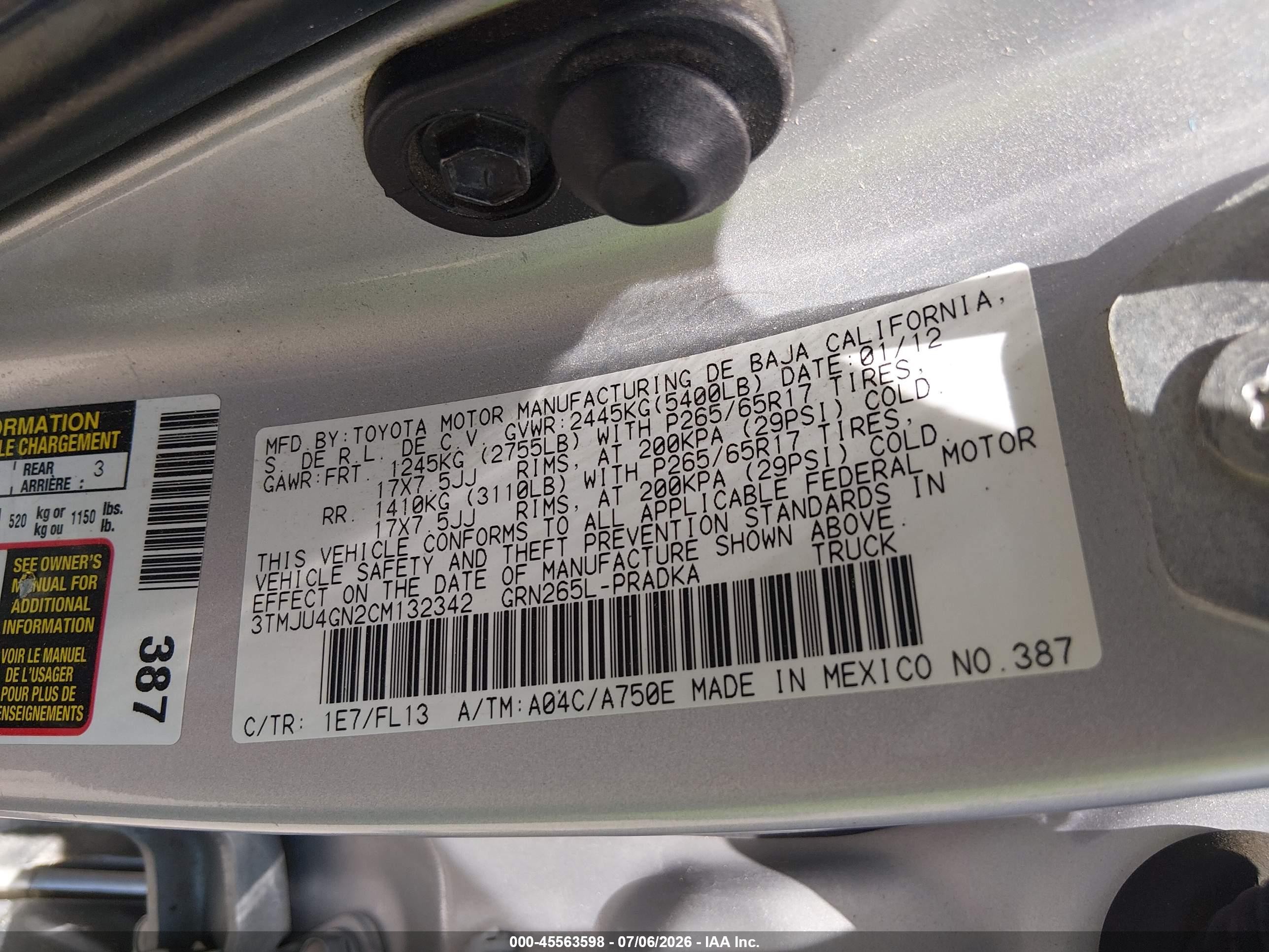 2012 Toyota Tacoma Prerunner V6 Silver vin: 3TMJU4GN2CM132342