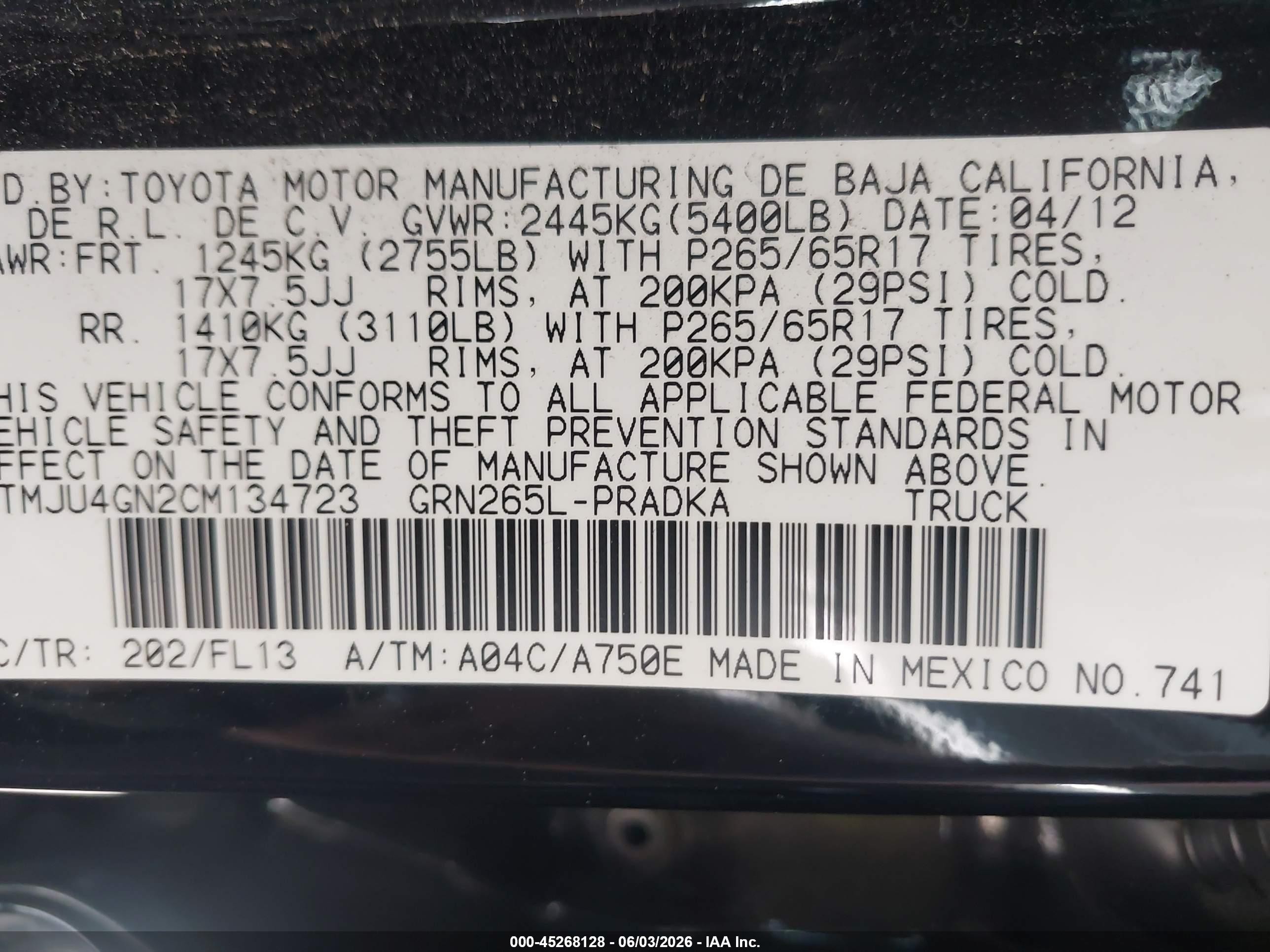2012 Toyota Tacoma Prerunner V6 Черный vin: 3TMJU4GN2CM134723