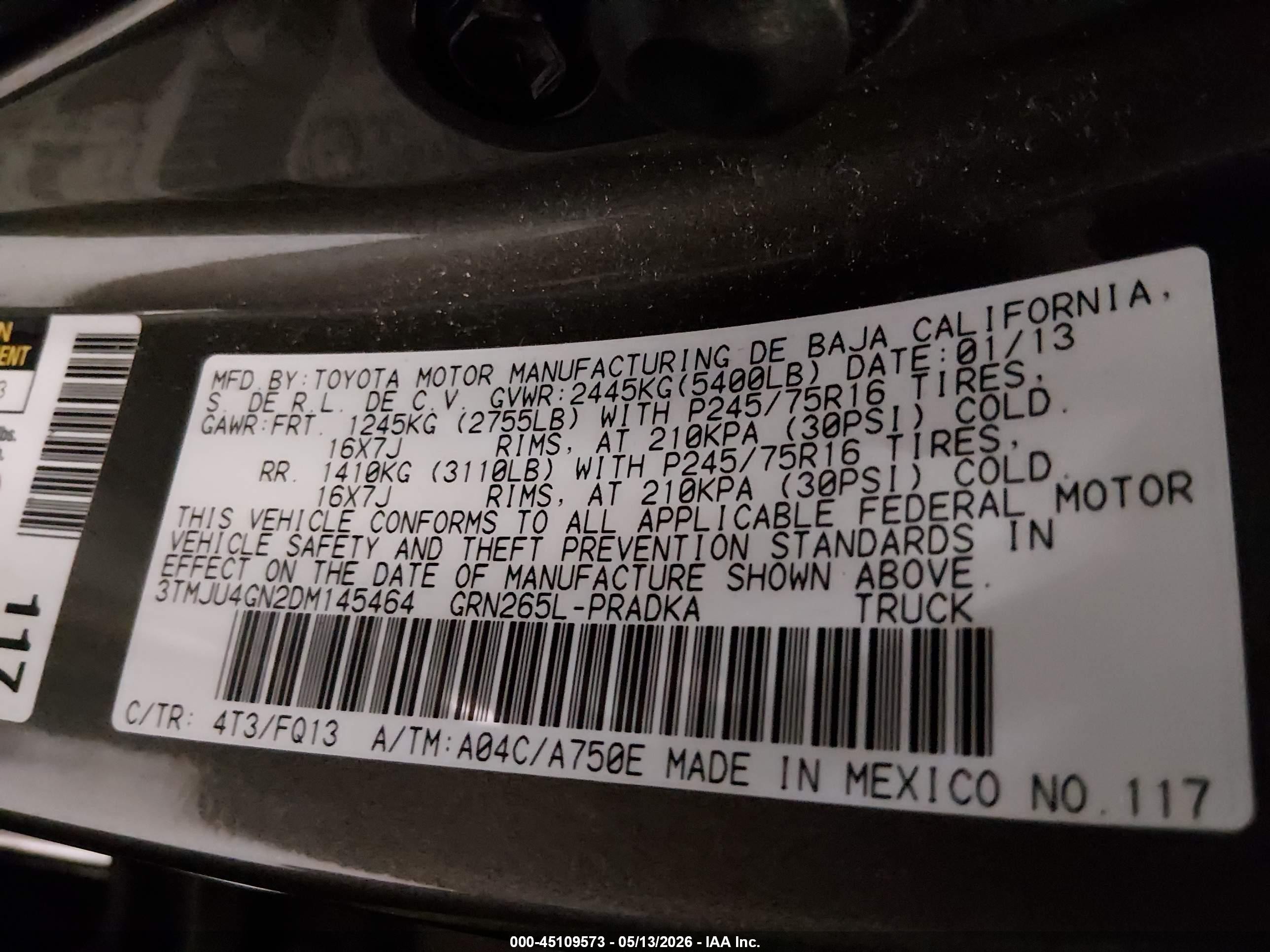2013 Toyota Tacoma Prerunner V6 Коричневый vin: 3TMJU4GN2DM145464