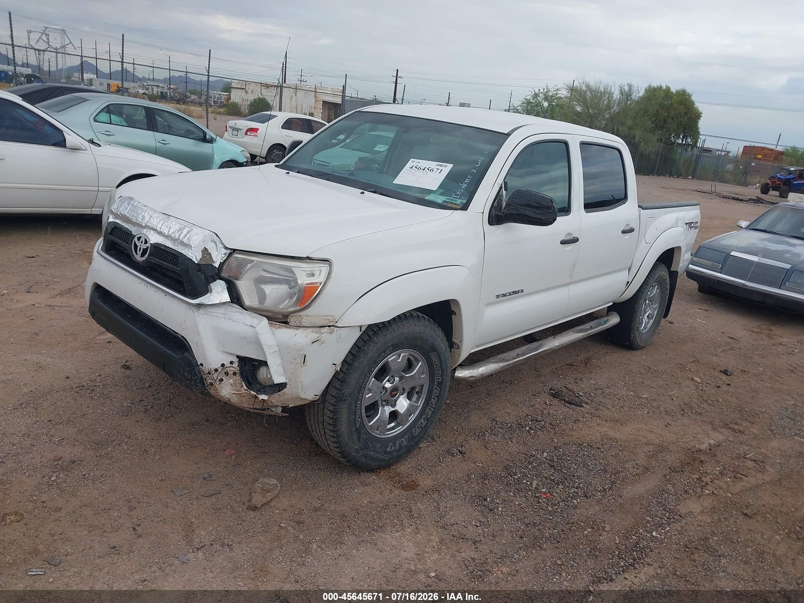 2014 Toyota Tacoma Prerunner V6 Белый vin: 3TMJU4GN2EM170673