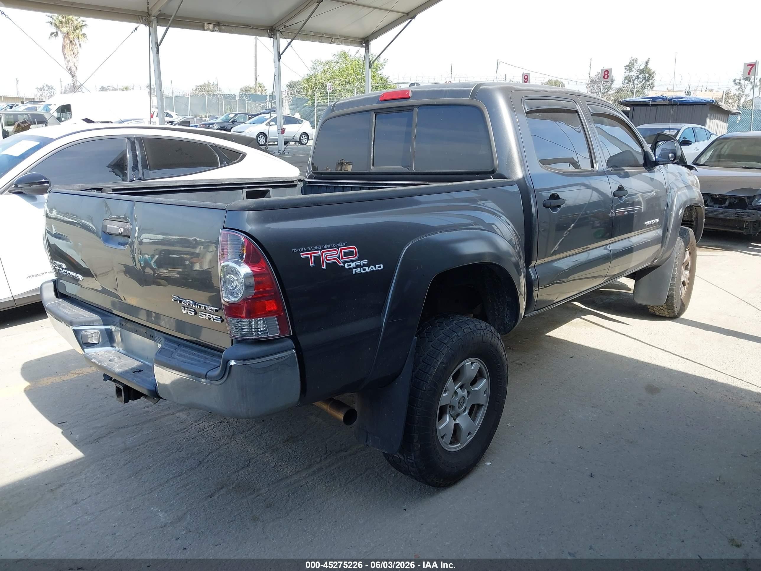 2010 Toyota Tacoma Prerunner V6 Gray vin: 3TMJU4GN3AM098036