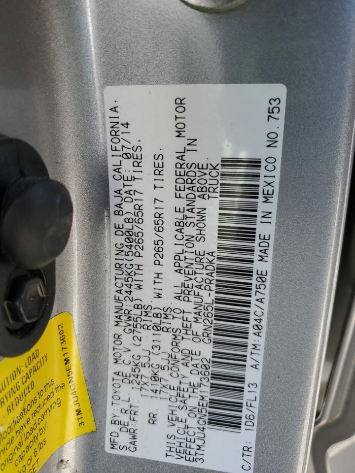 2014 Toyota Tacoma Double Cab Prerunner Серебряный vin: 3TMJU4GN5EM173602