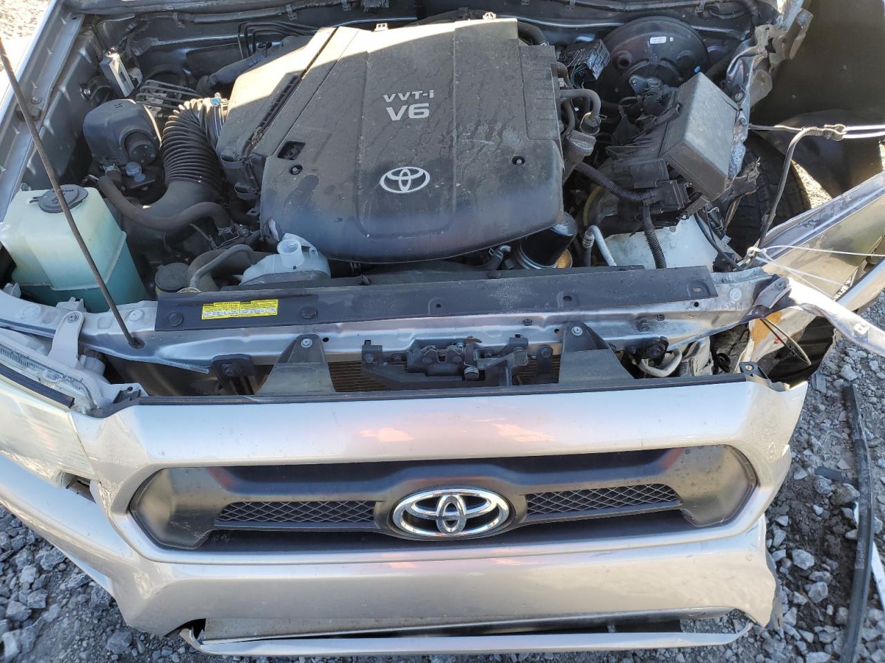 2014 Toyota Tacoma Double Cab Prerunner Серебряный vin: 3TMJU4GN5EM173602