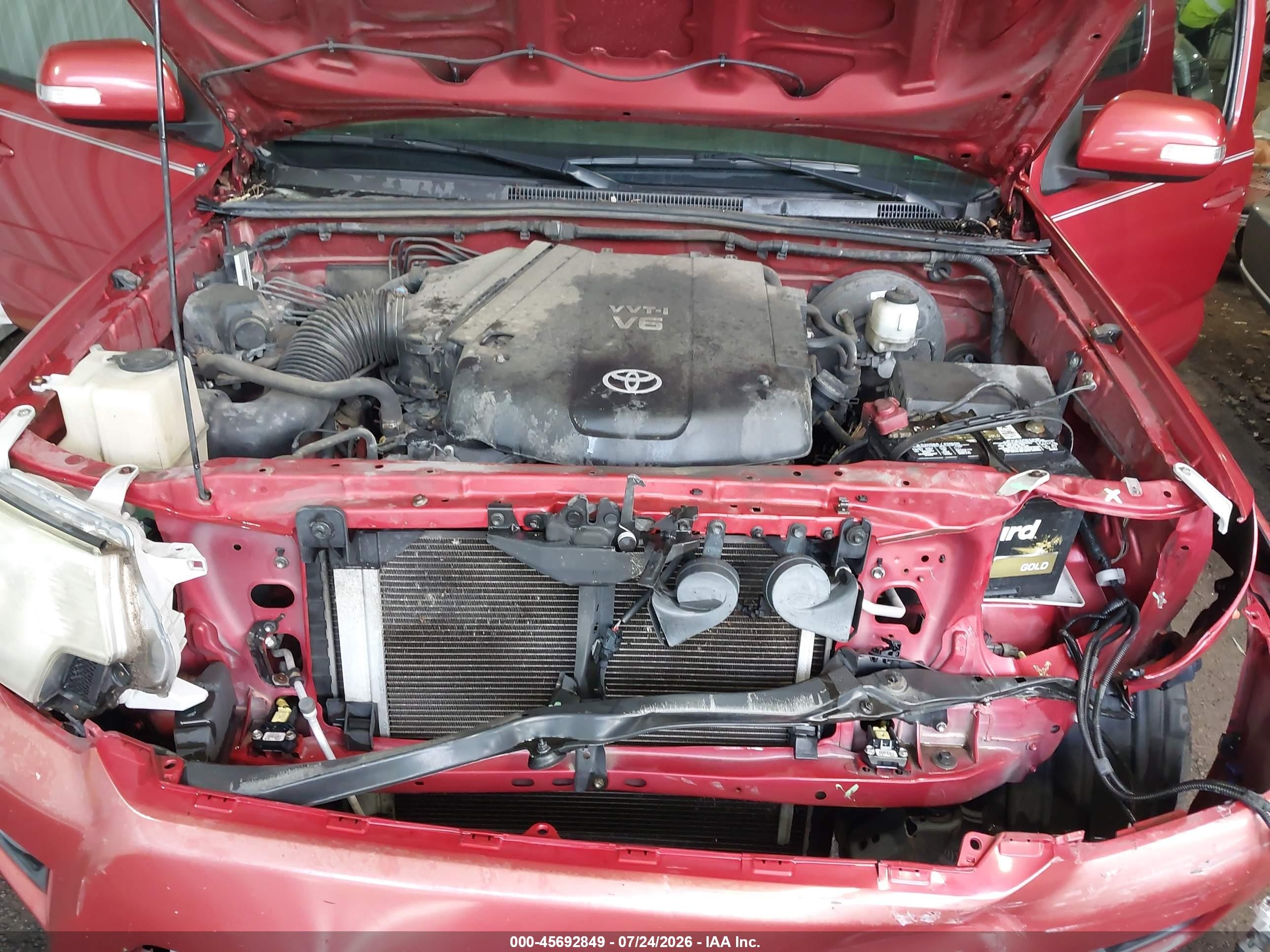 2013 Toyota Tacoma Prerunner V6 Red vin: 3TMJU4GN6DM143135