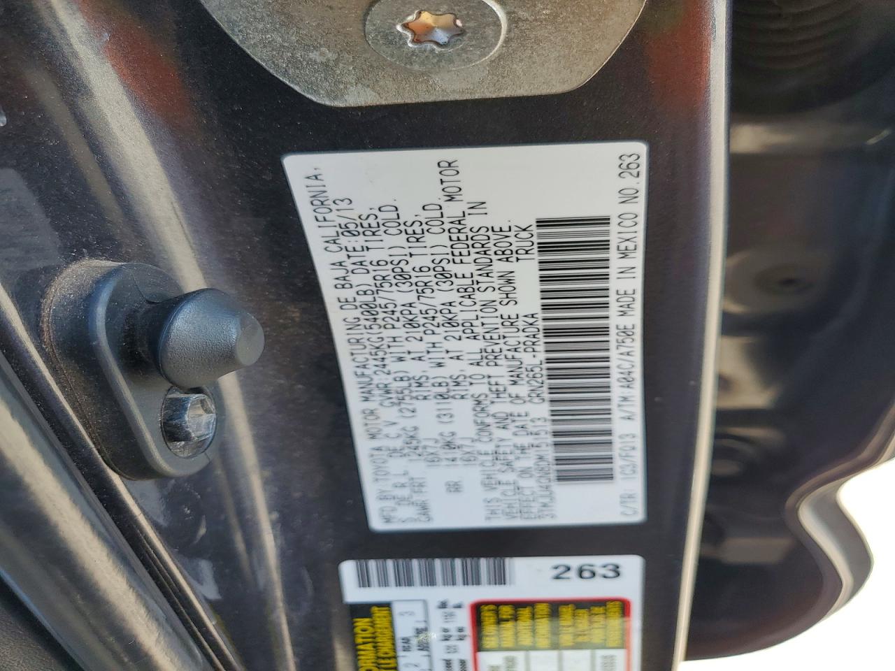 2013 Toyota Tacoma Double Cab Prerunner Charcoal vin: 3TMJU4GN8DM151513