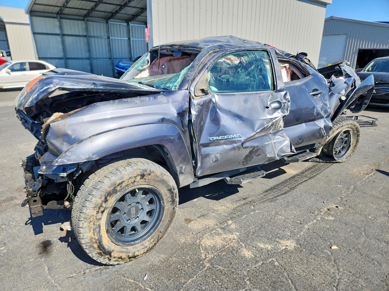 2015 Toyota Tacoma Double Cab Prerunner Gray vin: 3TMJU4GN9FM192946