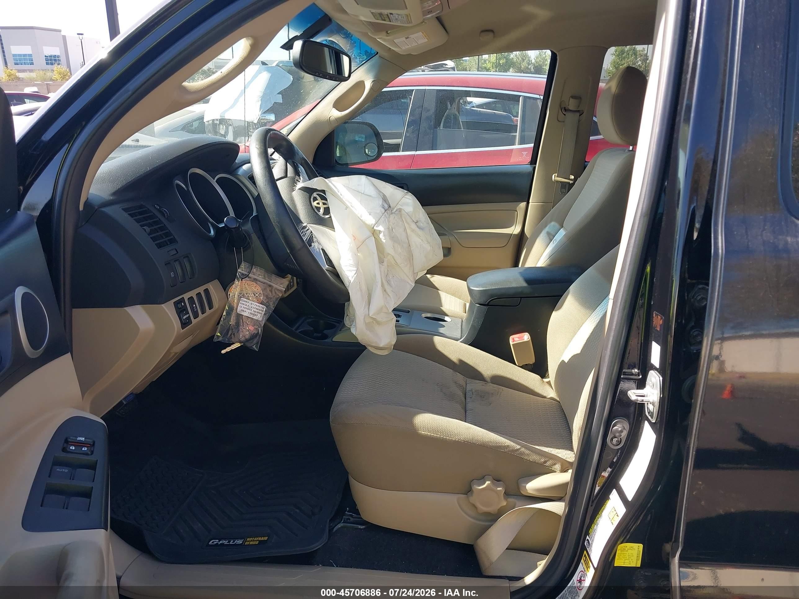 2012 Toyota Tacoma Prerunner V6 Black vin: 3TMJU4GNXCM136655