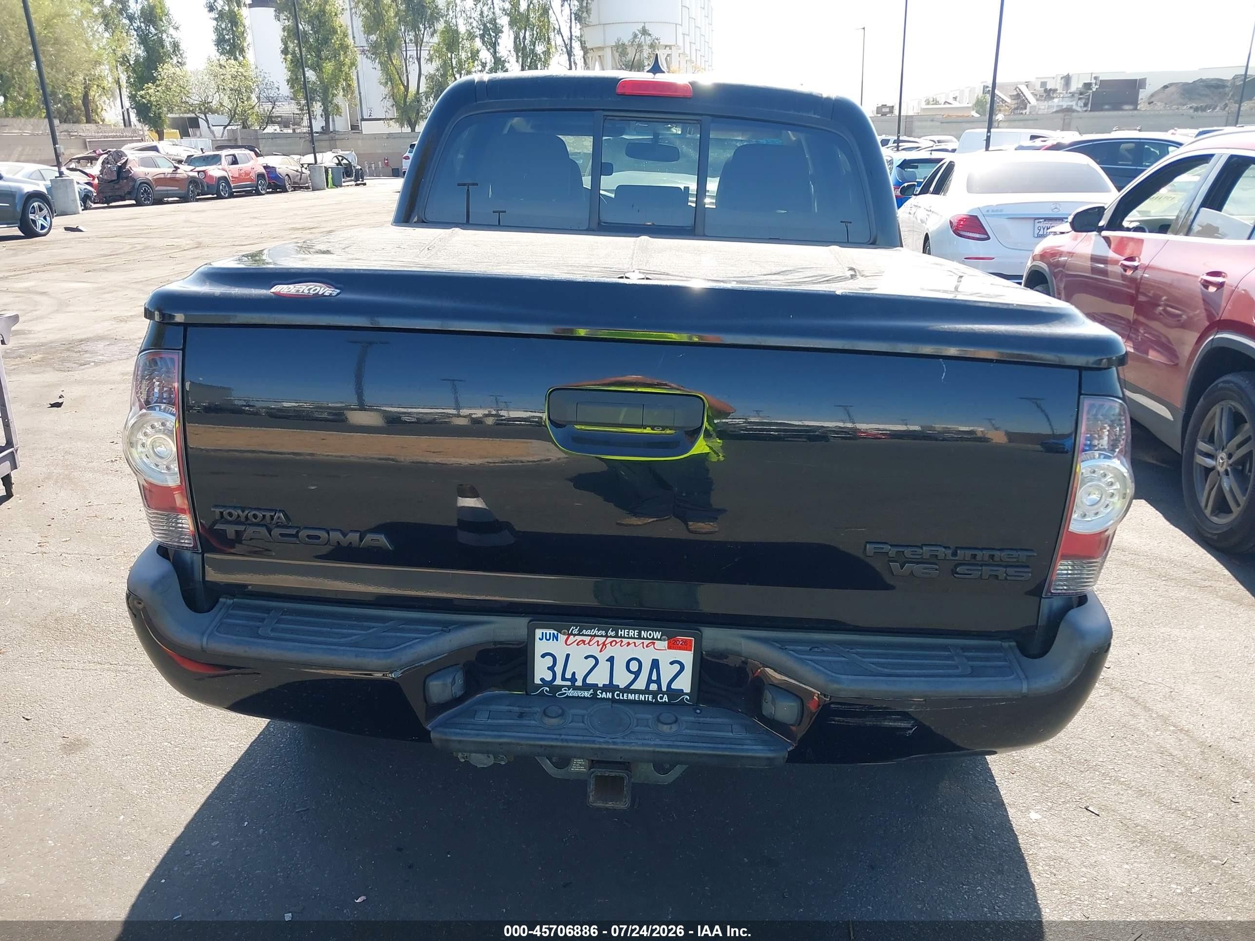 2012 Toyota Tacoma Prerunner V6 Black vin: 3TMJU4GNXCM136655