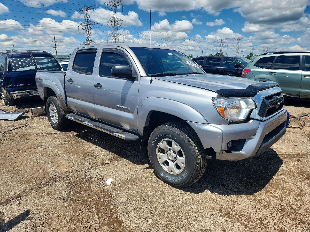 2014 Toyota Tacoma Double Cab Prerunner Silver vin: 3TMJU4GNXEM173790