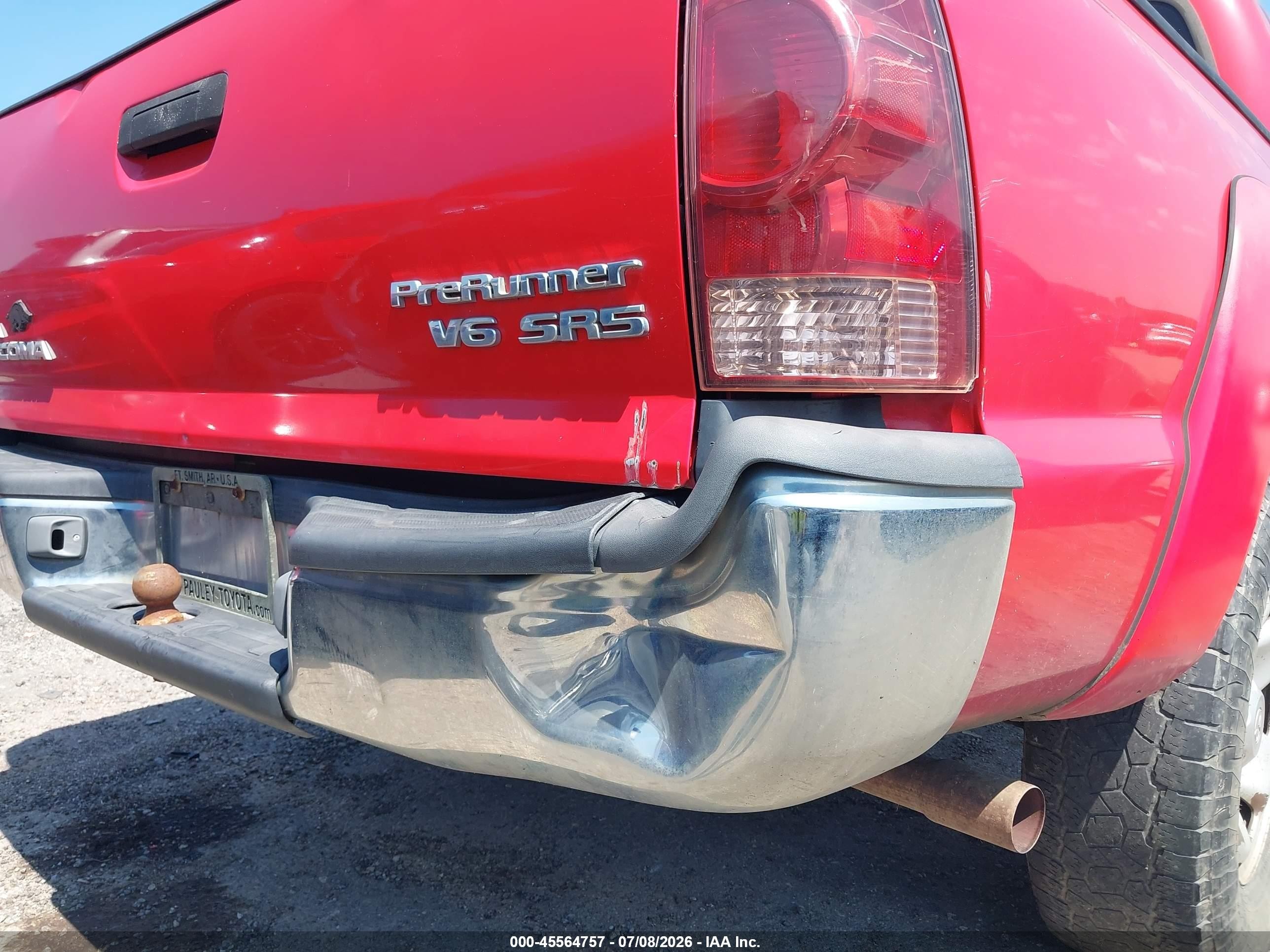 2007 Toyota Tacoma Prerunner V6 Red vin: 3TMJU62N07M040655