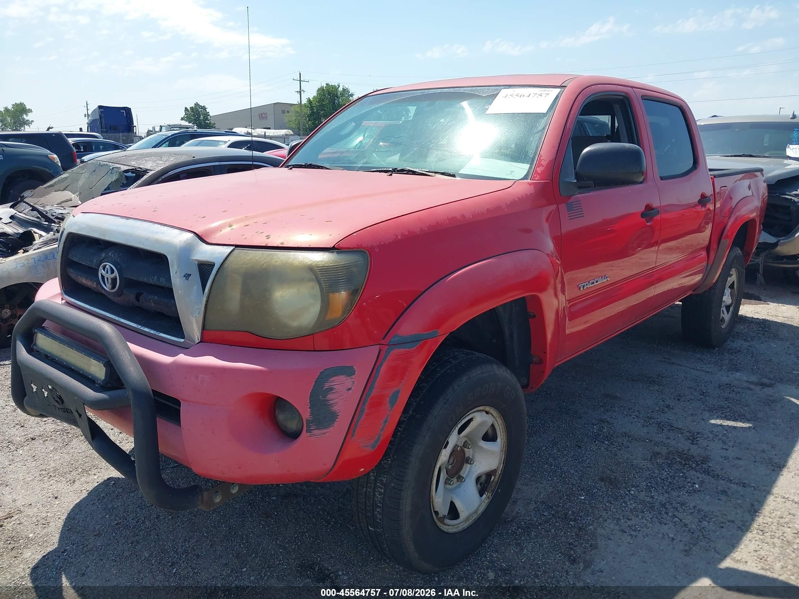2007 Toyota Tacoma Prerunner V6 Red vin: 3TMJU62N07M040655