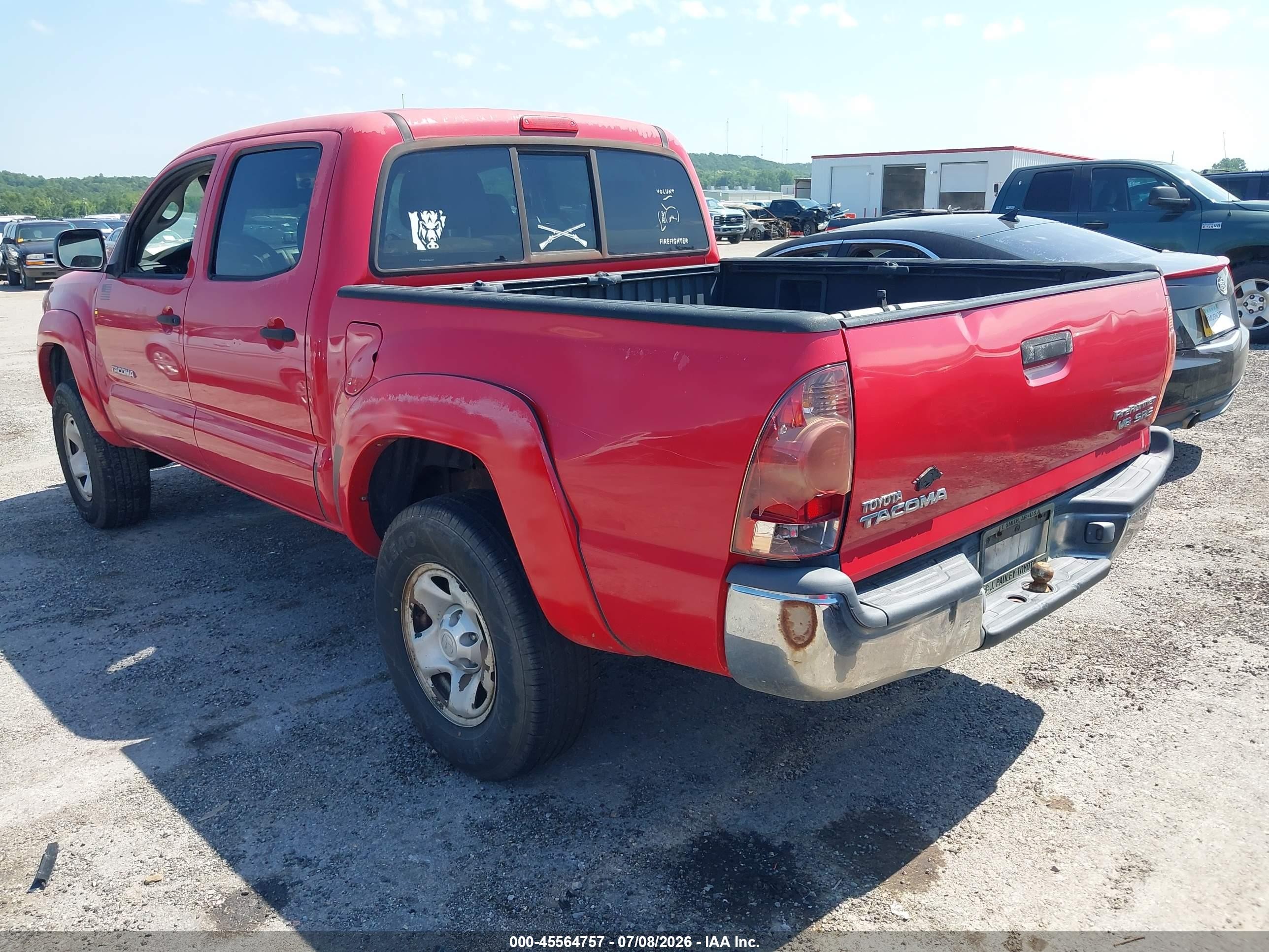 2007 Toyota Tacoma Prerunner V6 Red vin: 3TMJU62N07M040655