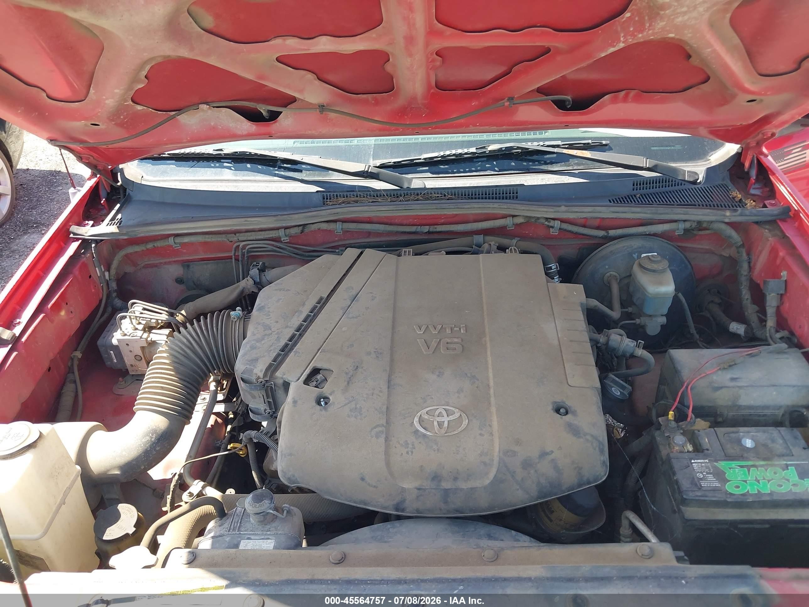 2007 Toyota Tacoma Prerunner V6 Red vin: 3TMJU62N07M040655