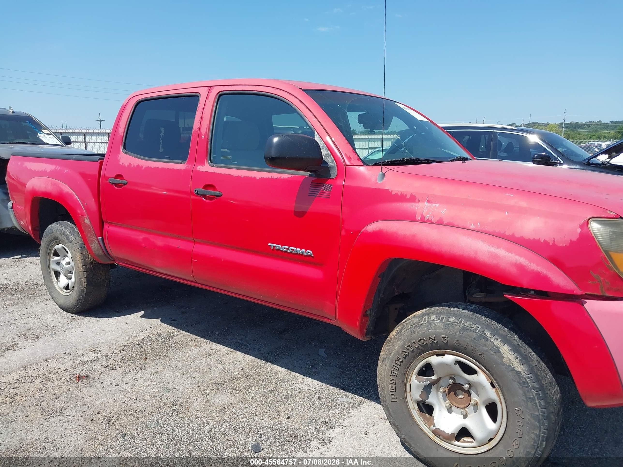 2007 Toyota Tacoma Prerunner V6 Red vin: 3TMJU62N07M040655