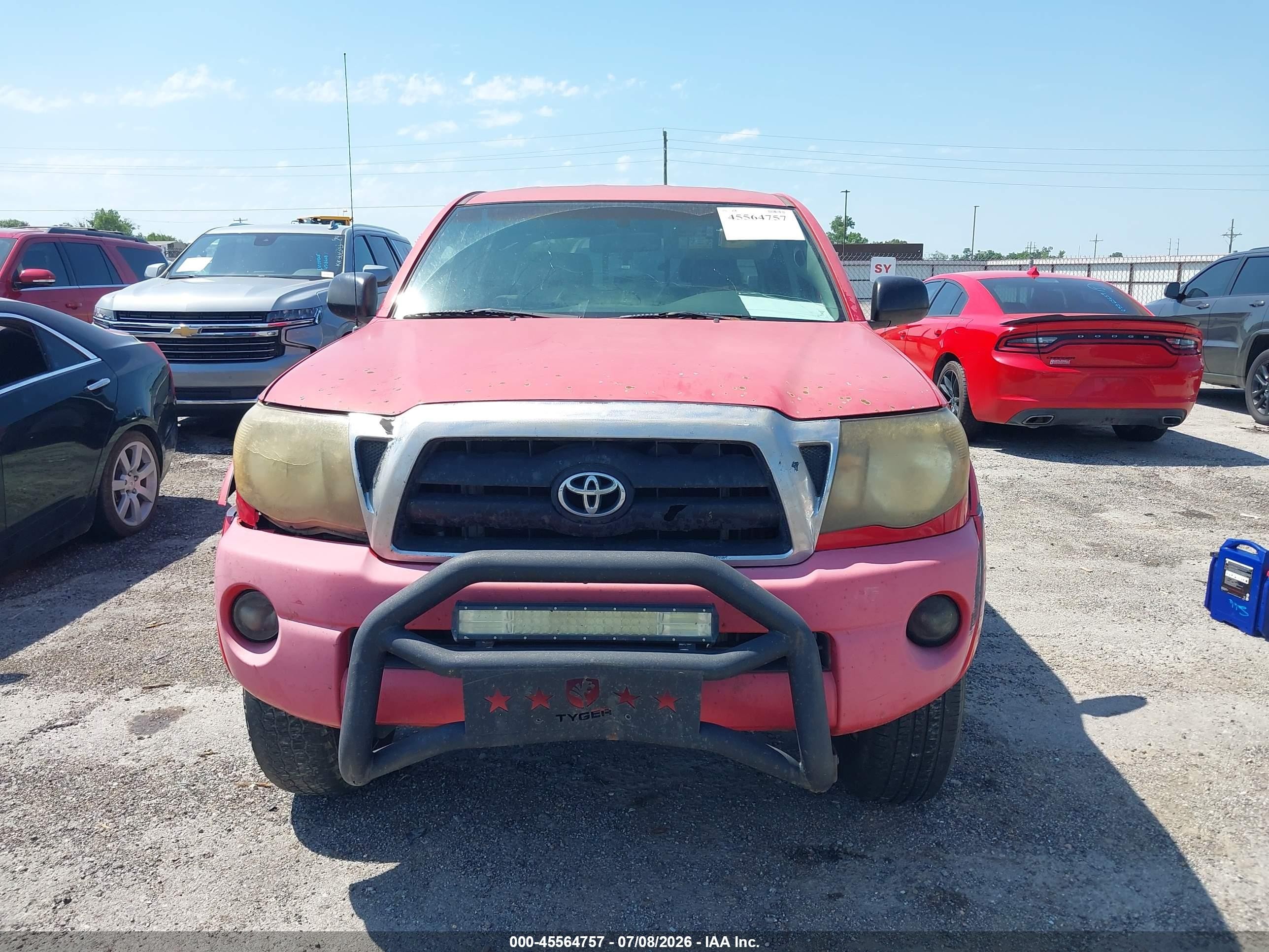 2007 Toyota Tacoma Prerunner V6 Red vin: 3TMJU62N07M040655