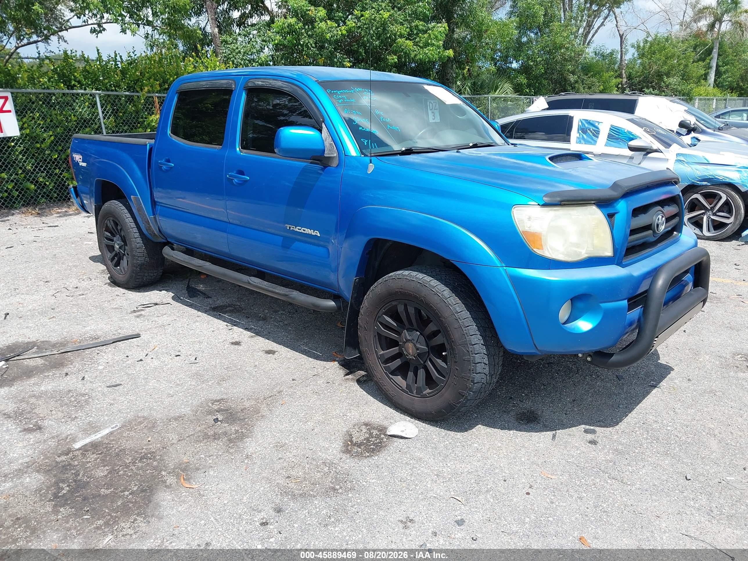 2008 Toyota Tacoma Prerunner V6 Light Blue vin: 3TMJU62N08M050877
