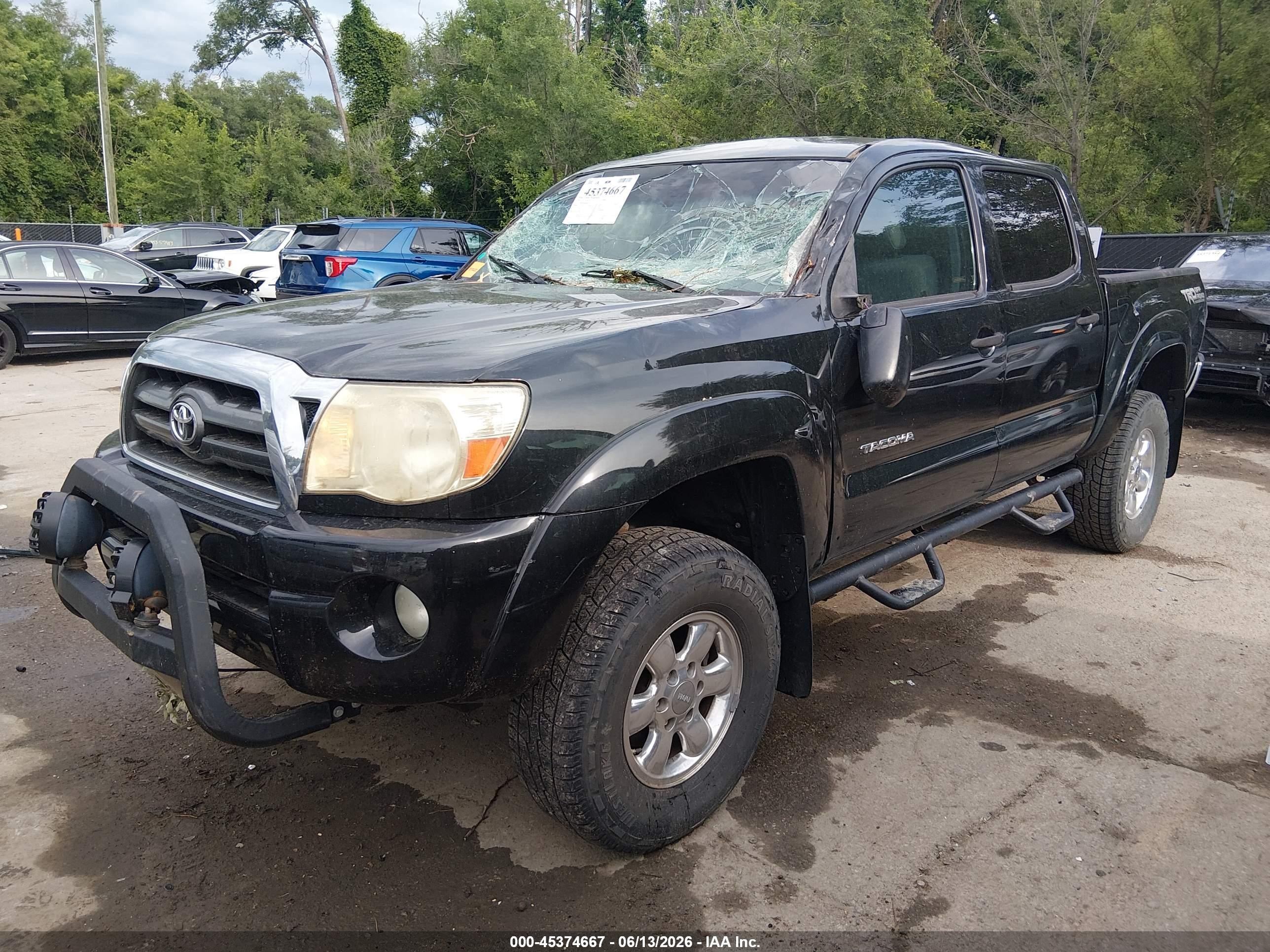 2009 Toyota Tacoma Prerunner V6 Black vin: 3TMJU62N09M081371