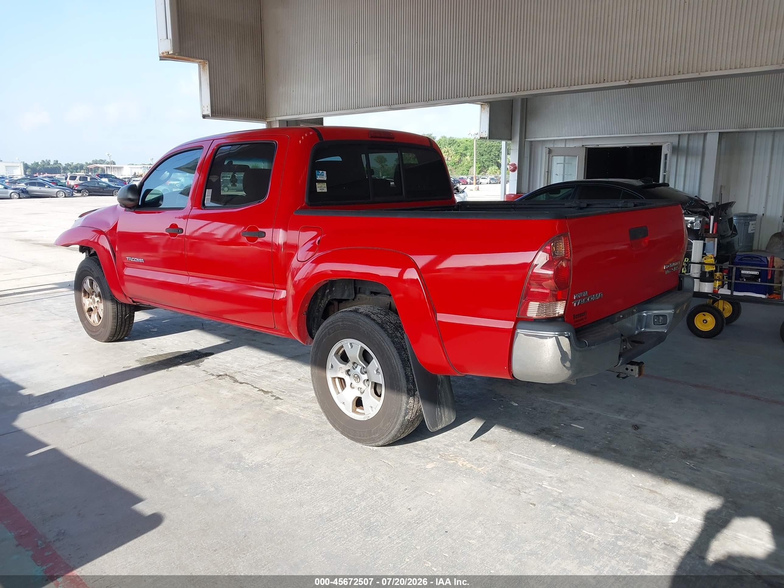 2008 Toyota Tacoma Prerunner V6 Red vin: 3TMJU62N18M057238