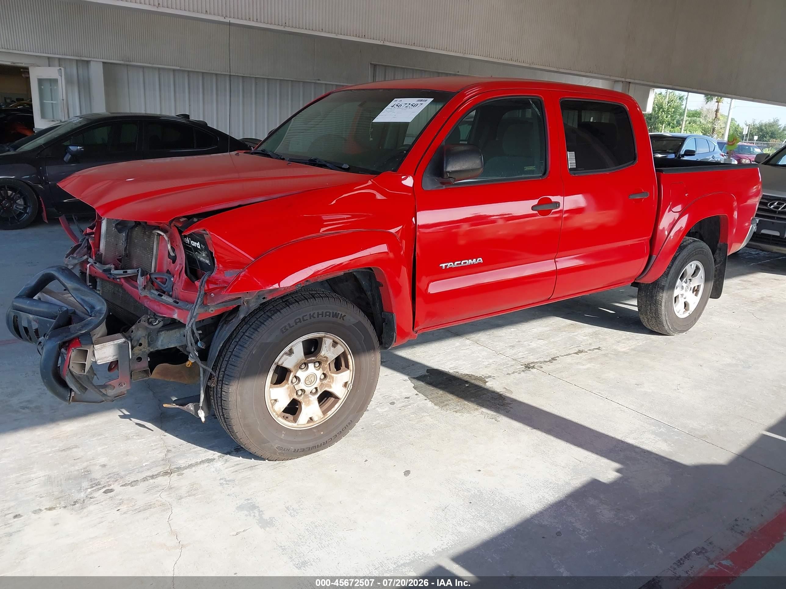 2008 Toyota Tacoma Prerunner V6 Red vin: 3TMJU62N18M057238