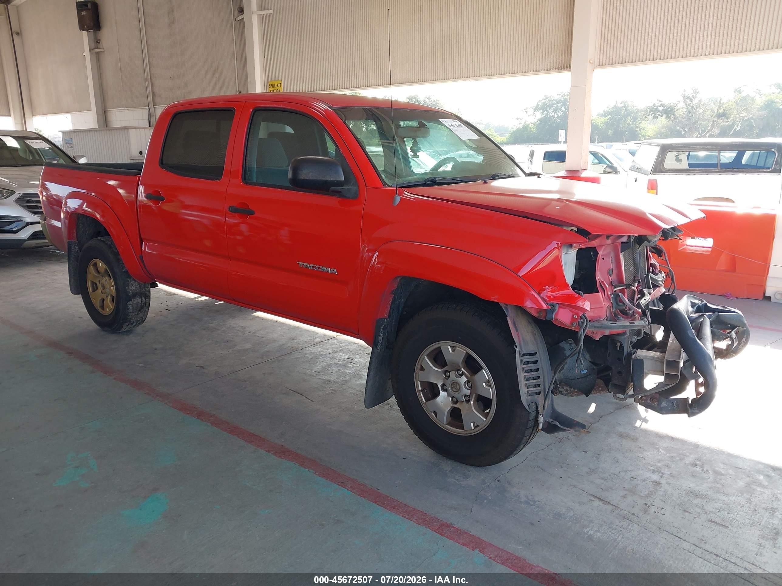 2008 Toyota Tacoma Prerunner V6 Red vin: 3TMJU62N18M057238