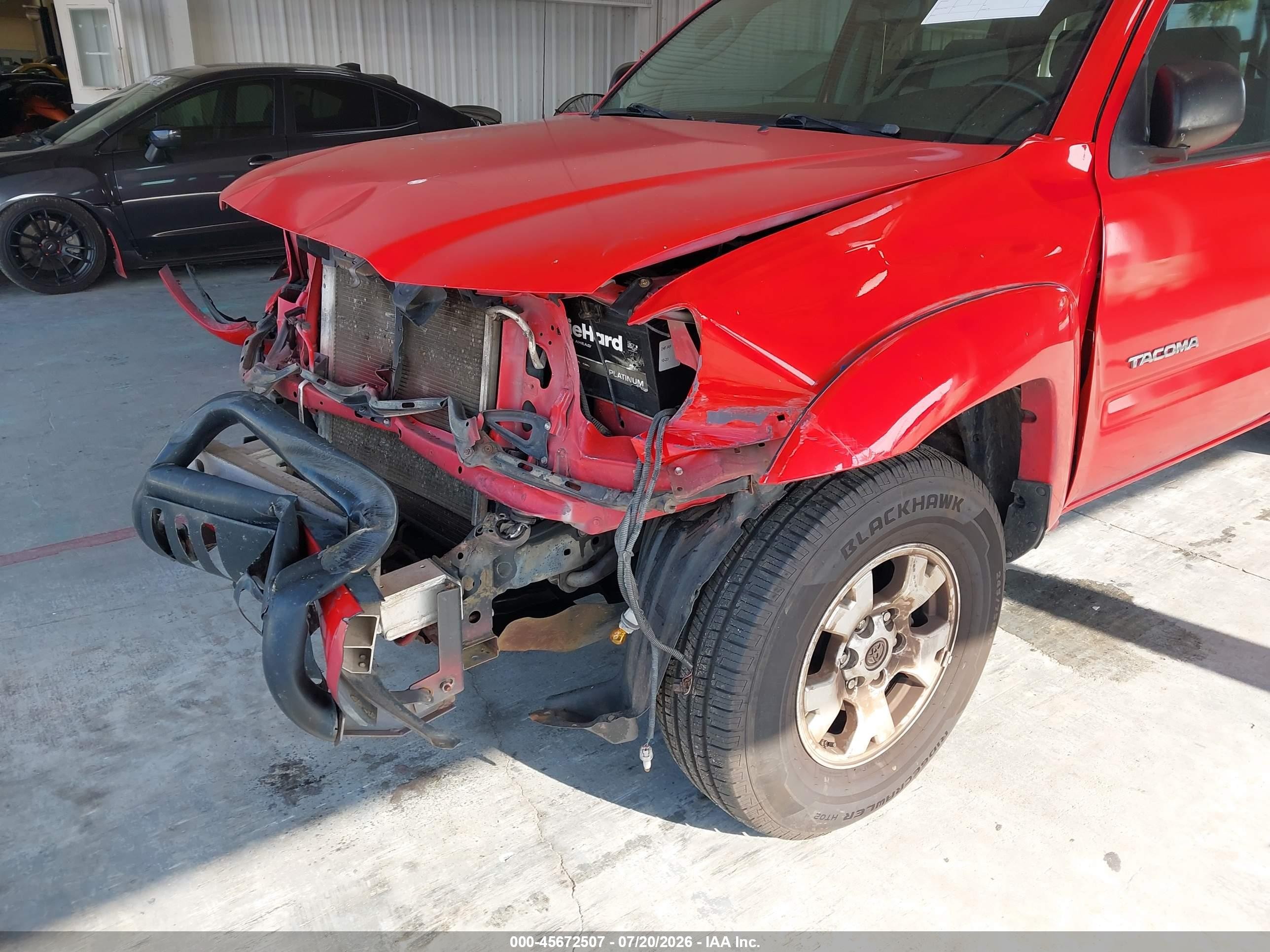 2008 Toyota Tacoma Prerunner V6 Red vin: 3TMJU62N18M057238