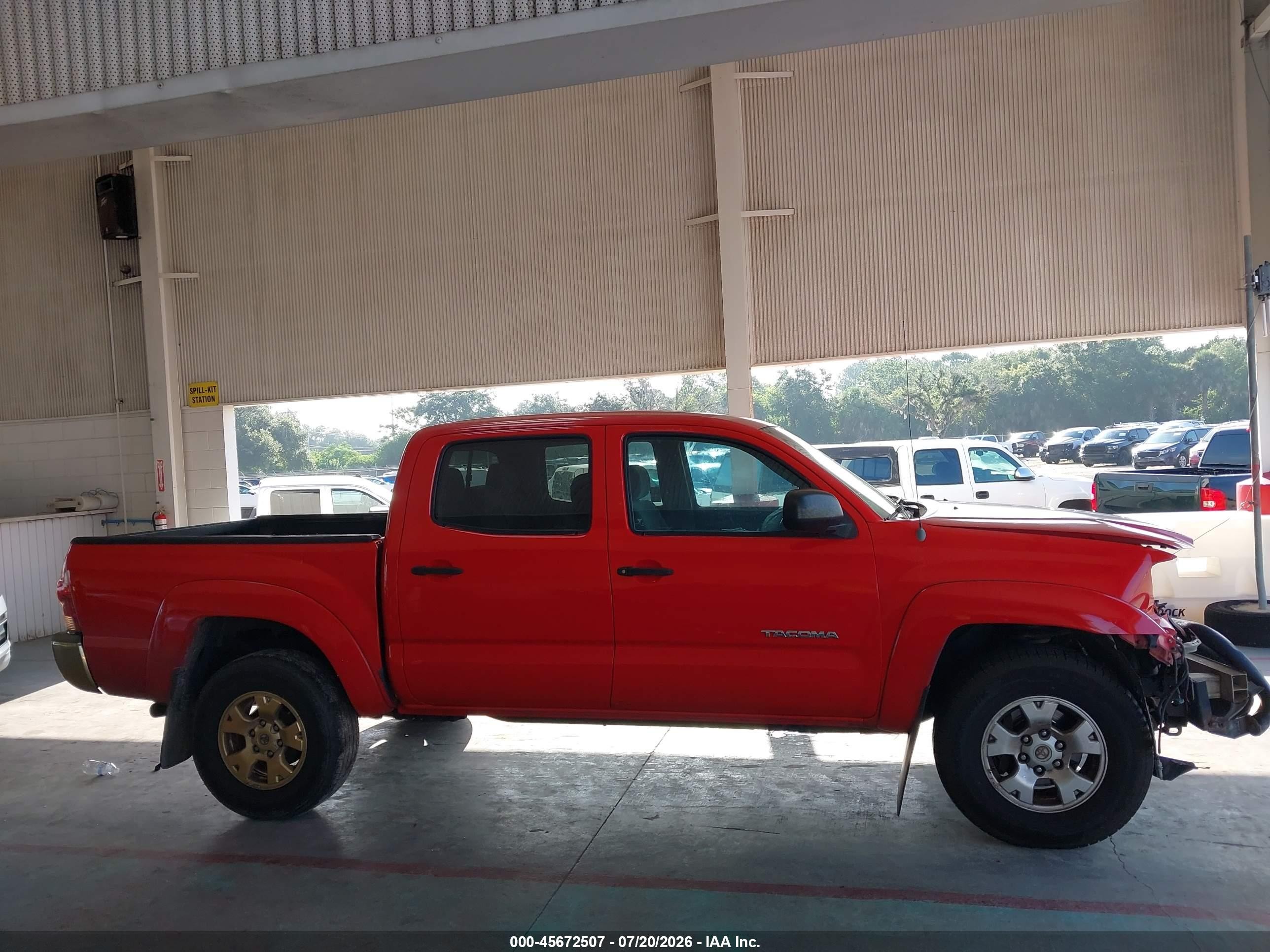 2008 Toyota Tacoma Prerunner V6 Red vin: 3TMJU62N18M057238