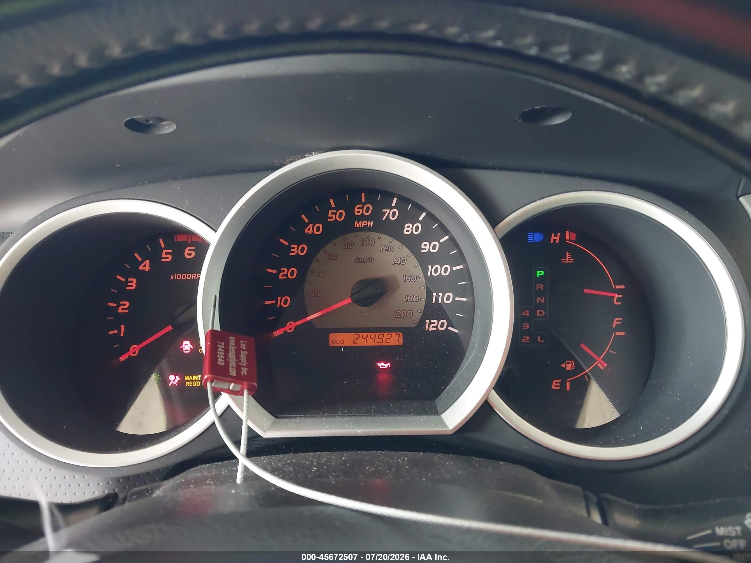 2008 Toyota Tacoma Prerunner V6 Red vin: 3TMJU62N18M057238