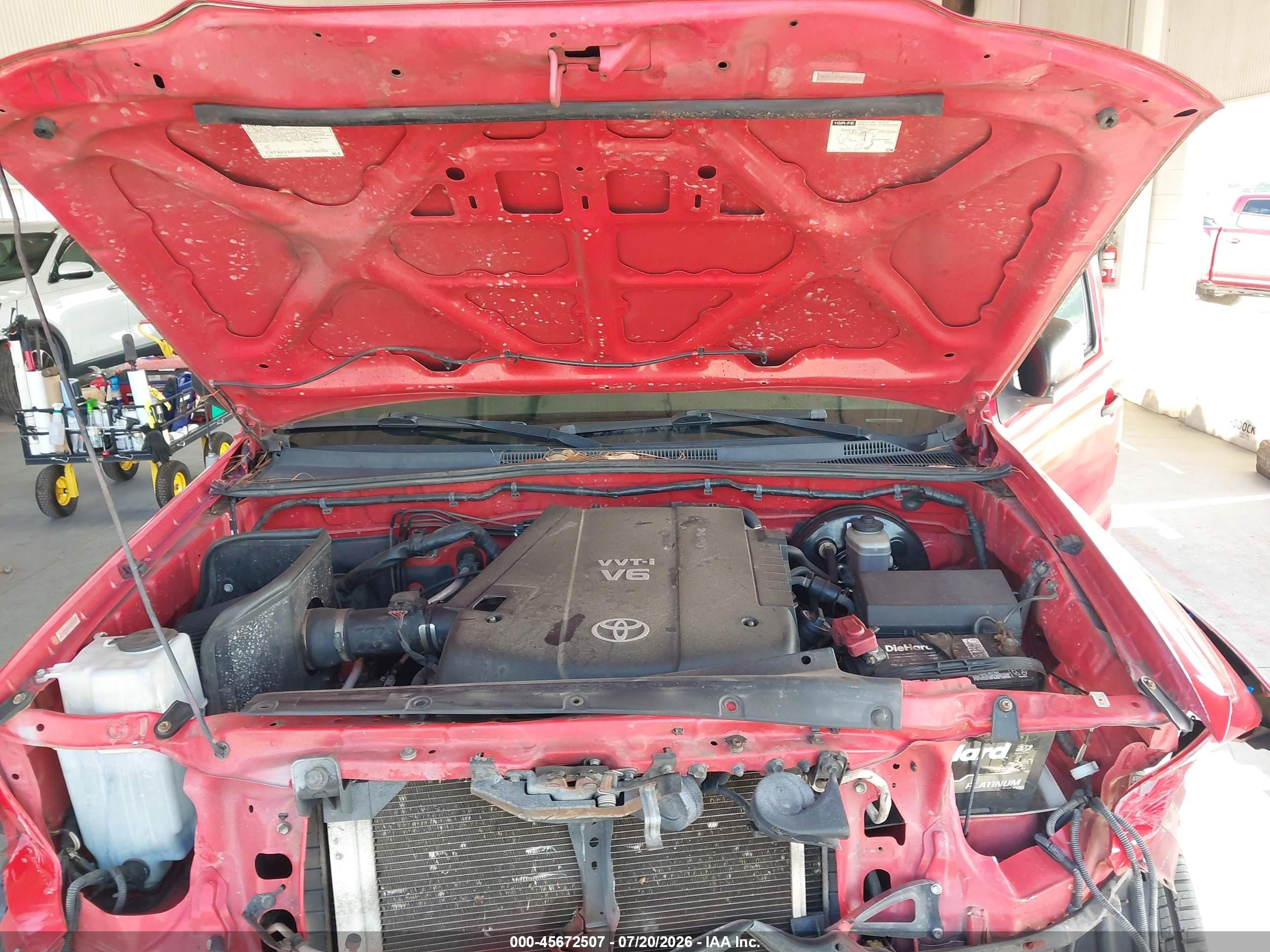 2008 Toyota Tacoma Prerunner V6 Red vin: 3TMJU62N18M057238