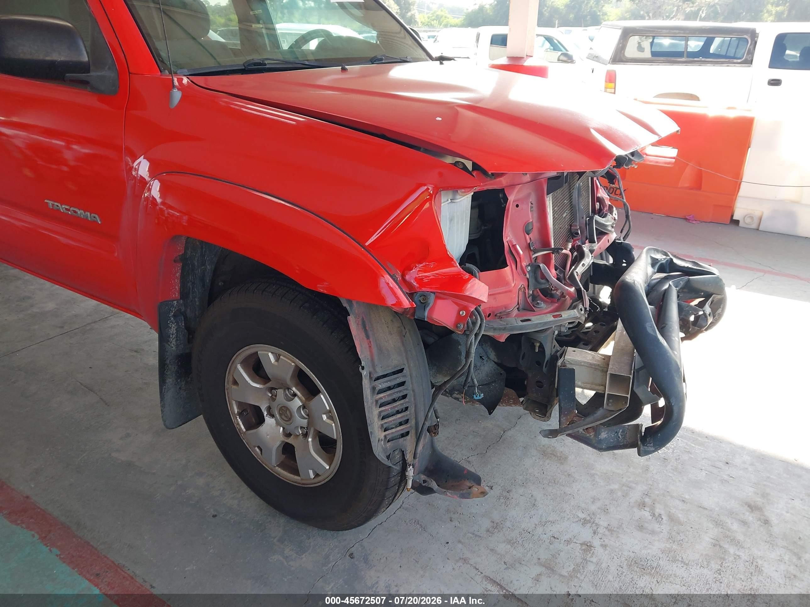2008 Toyota Tacoma Prerunner V6 Red vin: 3TMJU62N18M057238