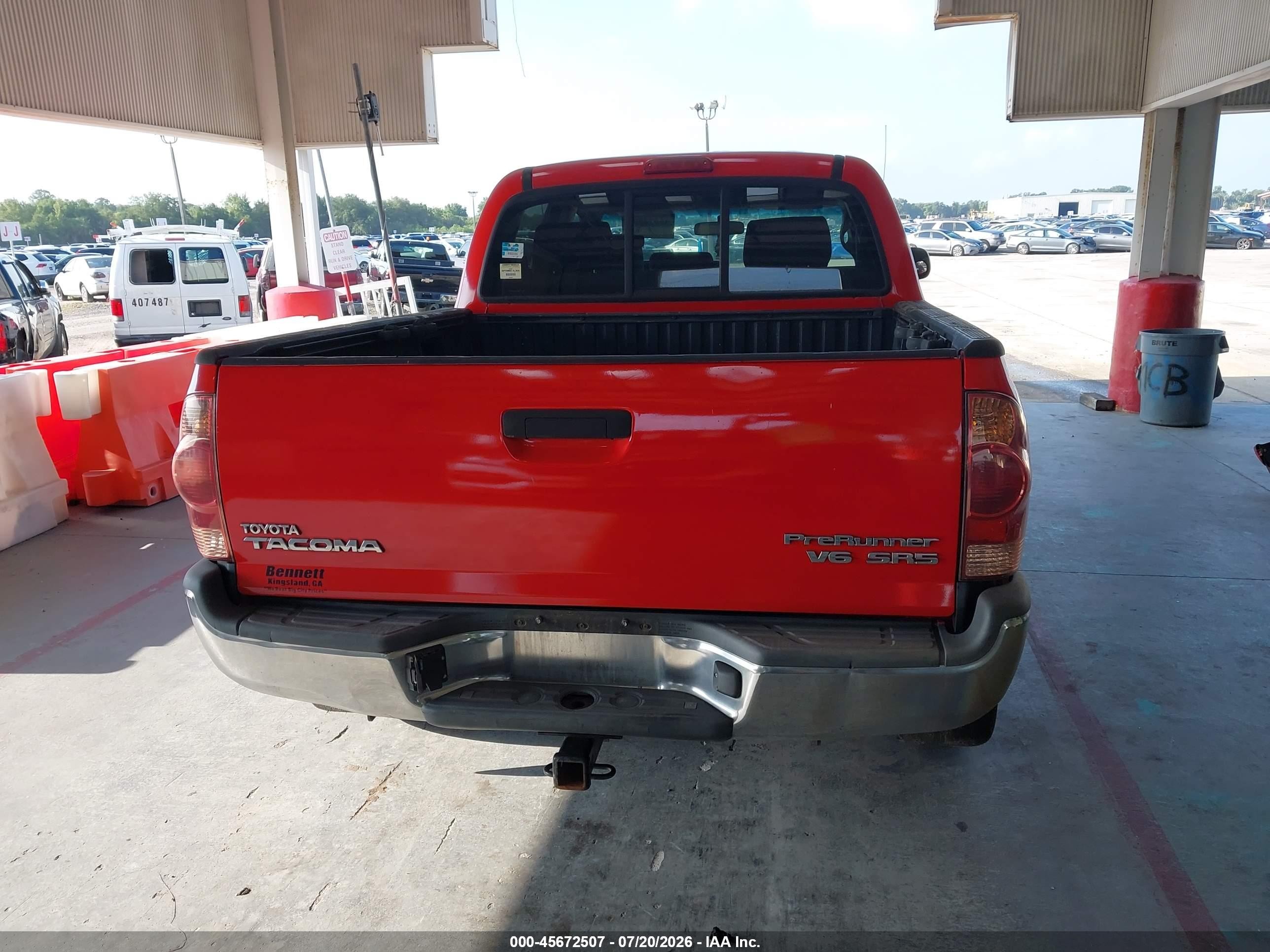 2008 Toyota Tacoma Prerunner V6 Red vin: 3TMJU62N18M057238