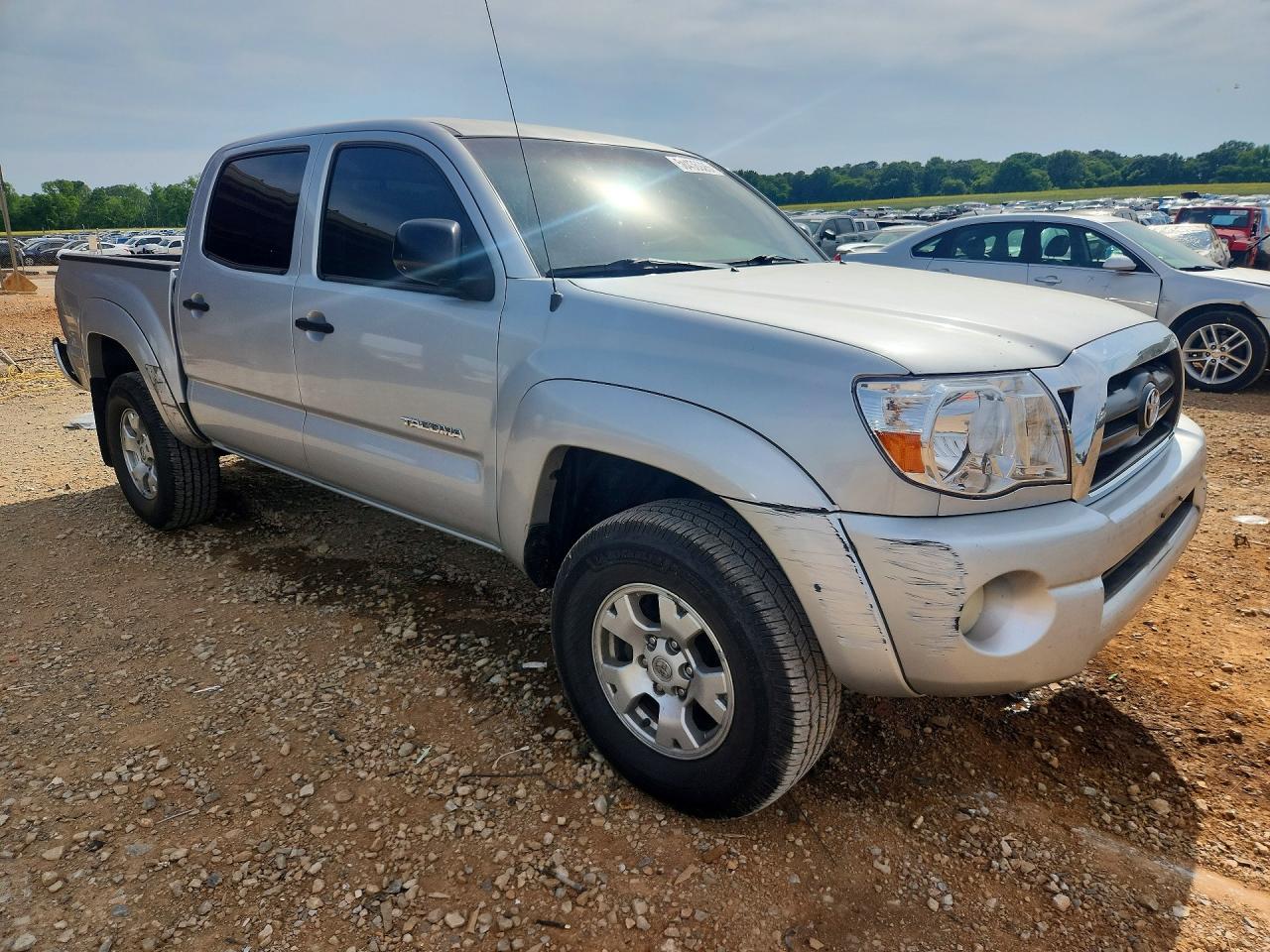 2008 Toyota Tacoma Double Cab Prerunner Silver vin: 3TMJU62N18M058762