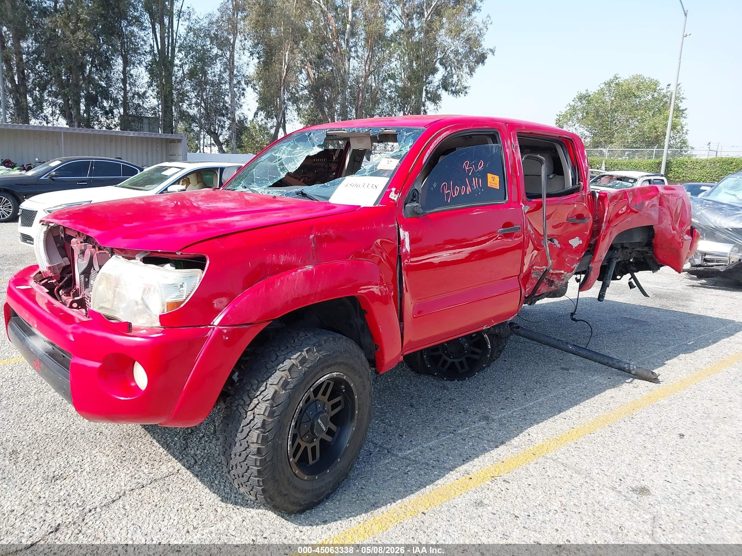 2008 Toyota Tacoma Prerunner V6 Red vin: 3TMJU62N18M067557