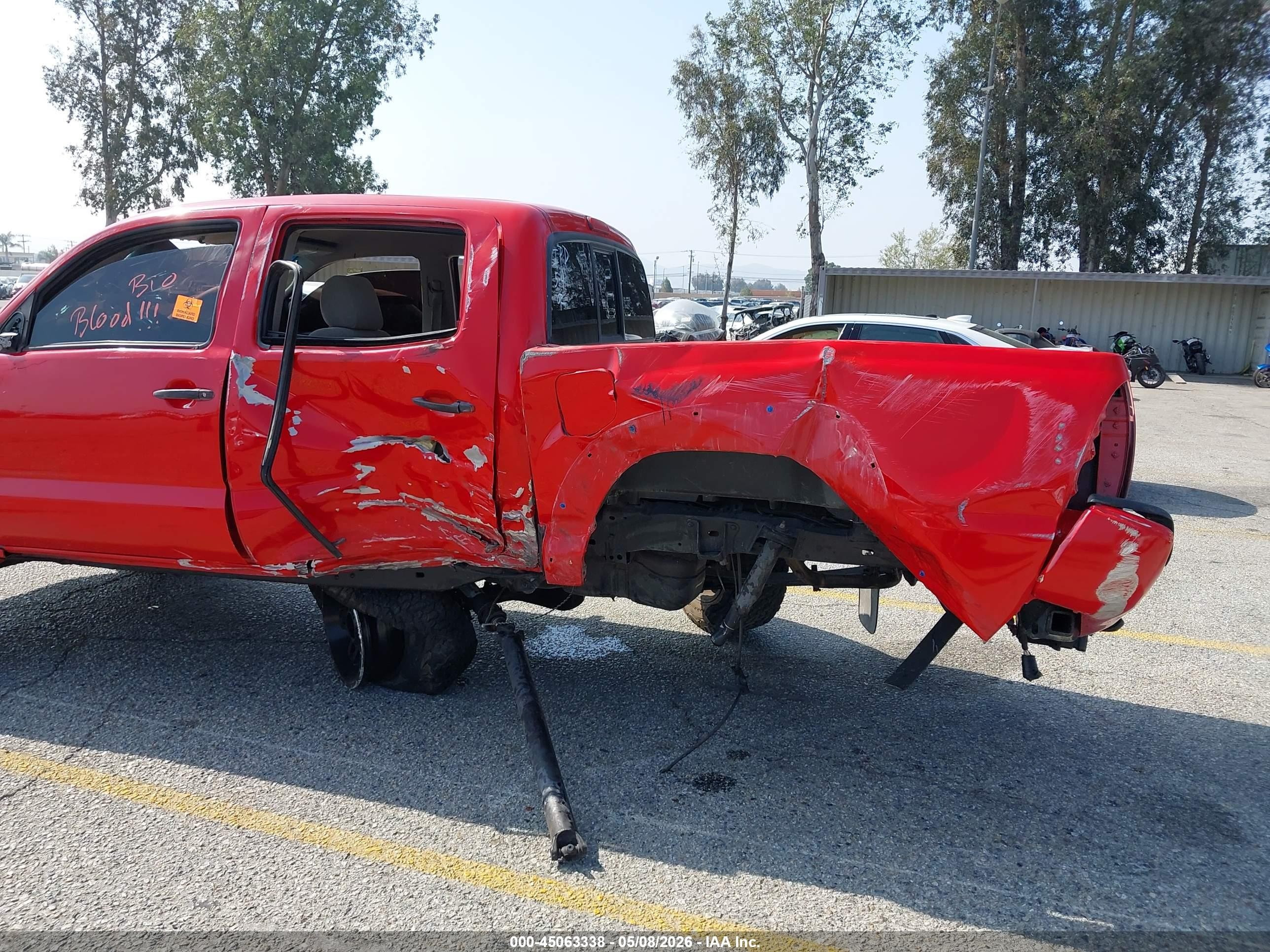 2008 Toyota Tacoma Prerunner V6 Red vin: 3TMJU62N18M067557