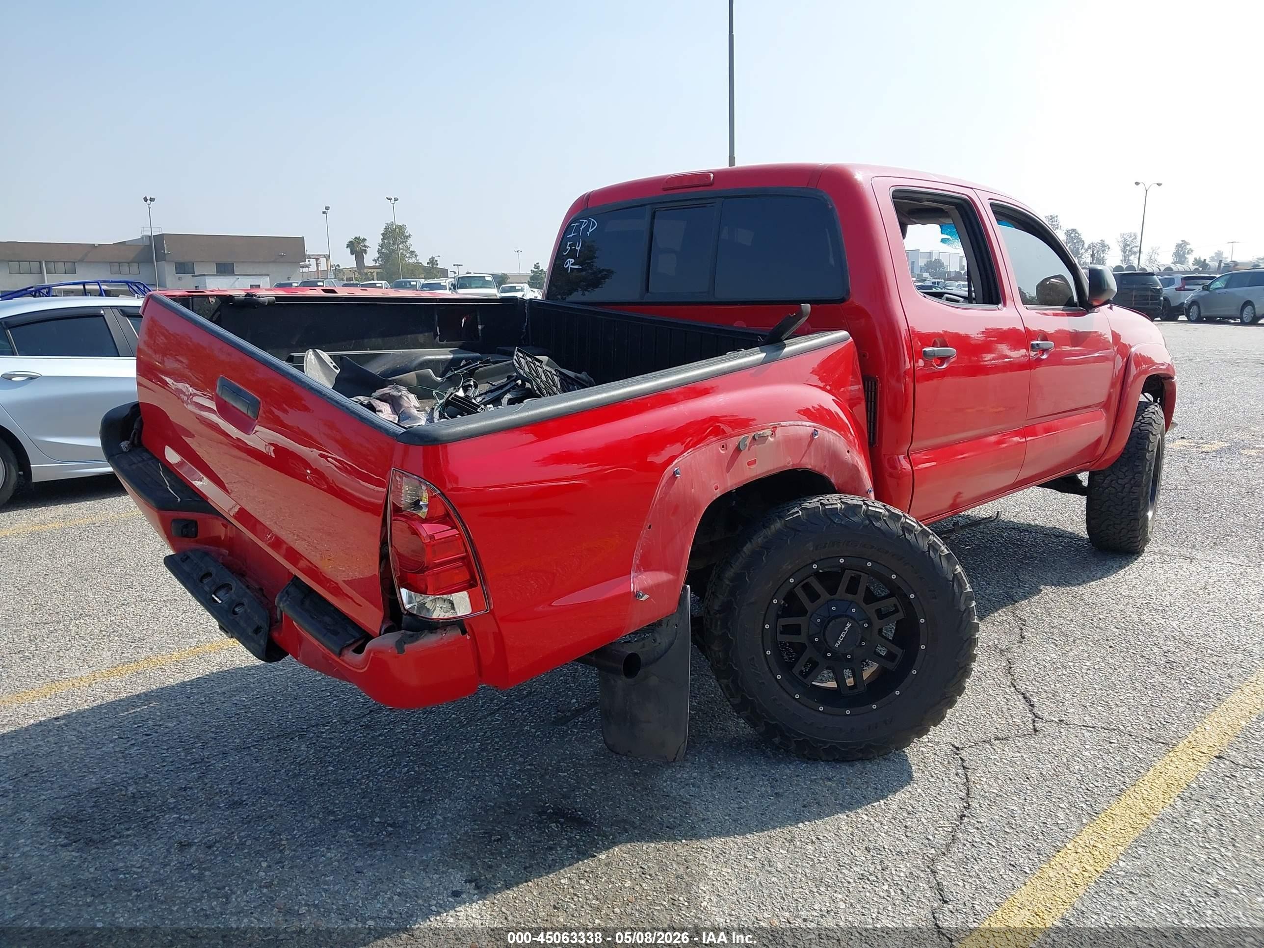 2008 Toyota Tacoma Prerunner V6 Red vin: 3TMJU62N18M067557