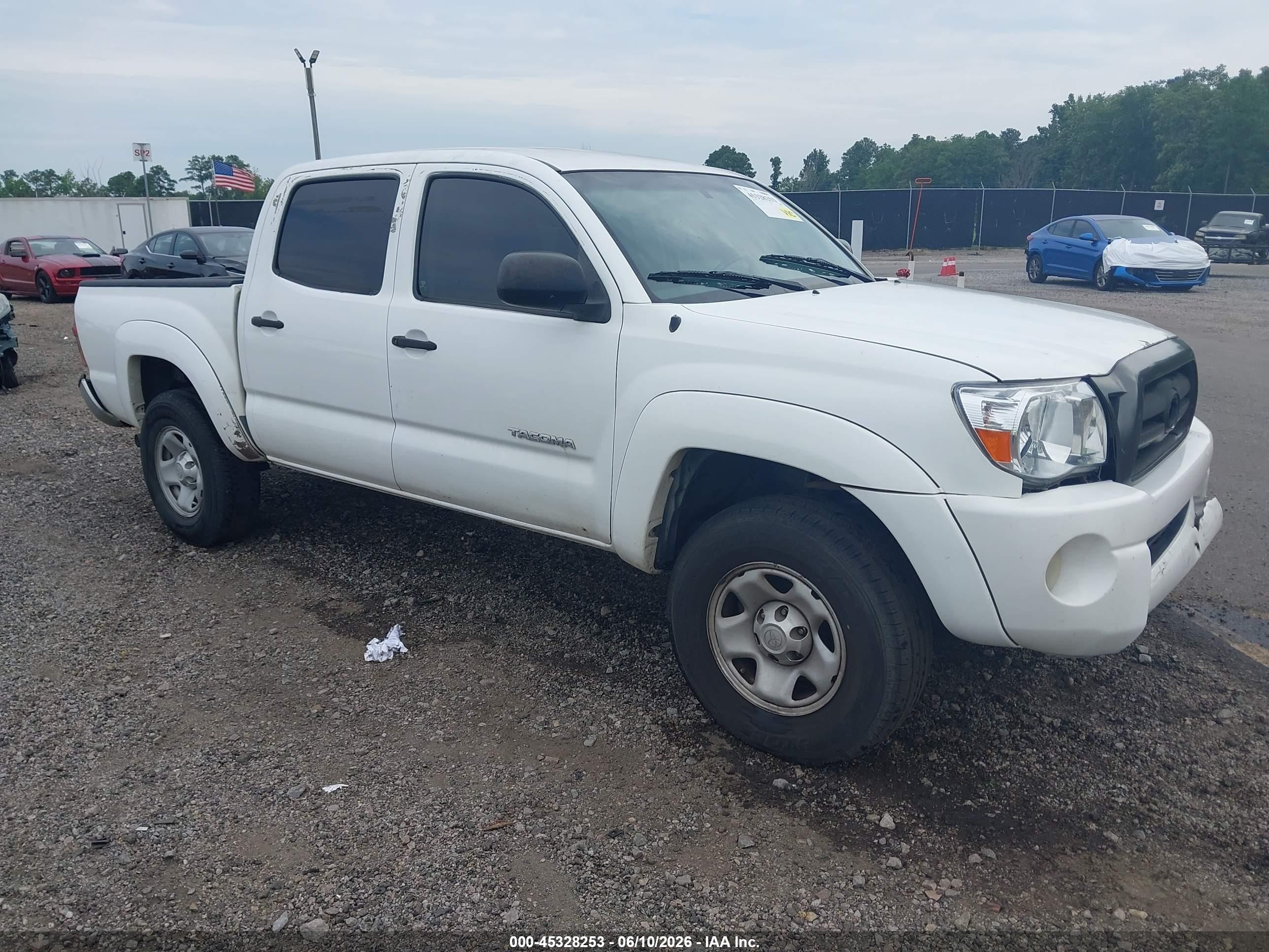 2006 Toyota Tacoma Prerunner V6 White vin: 3TMJU62N26M028182