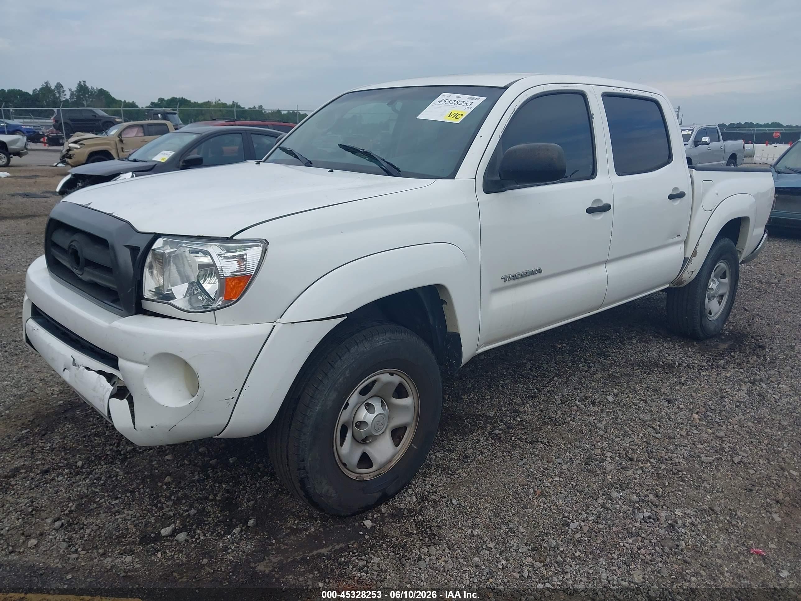 2006 Toyota Tacoma Prerunner V6 White vin: 3TMJU62N26M028182