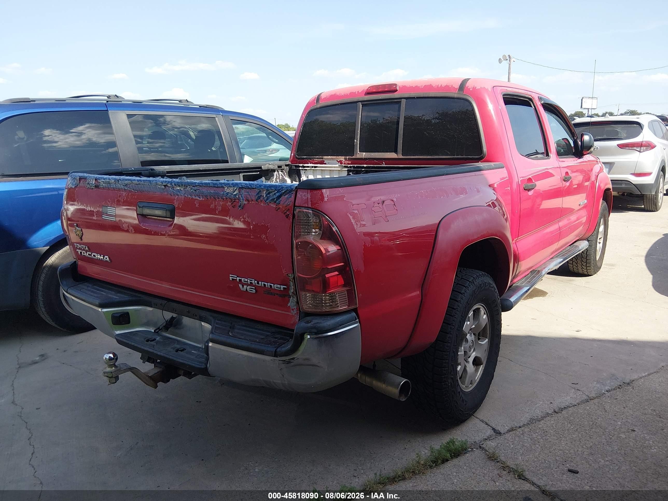 2007 Toyota Tacoma Double Cab Prerunner Red vin: 3TMJU62N27M039944
