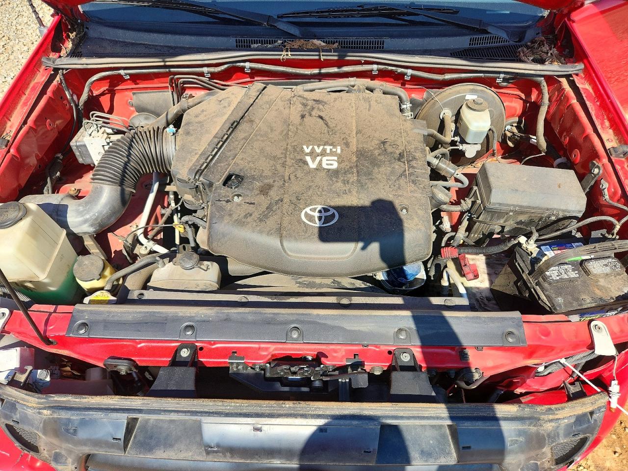 2008 Toyota Tacoma Double Cab Prerunner Red vin: 3TMJU62N28M055837