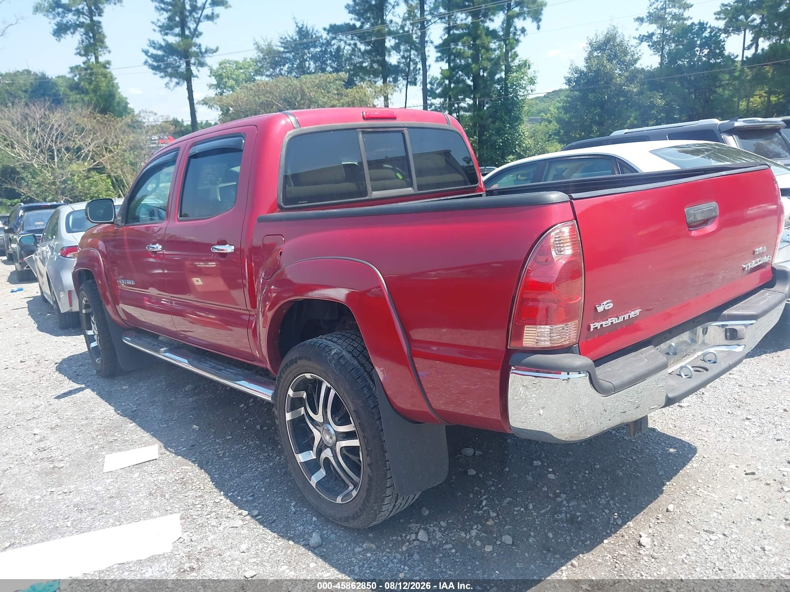 2008 Toyota Tacoma Prerunner V6 Red vin: 3TMJU62N28M064604