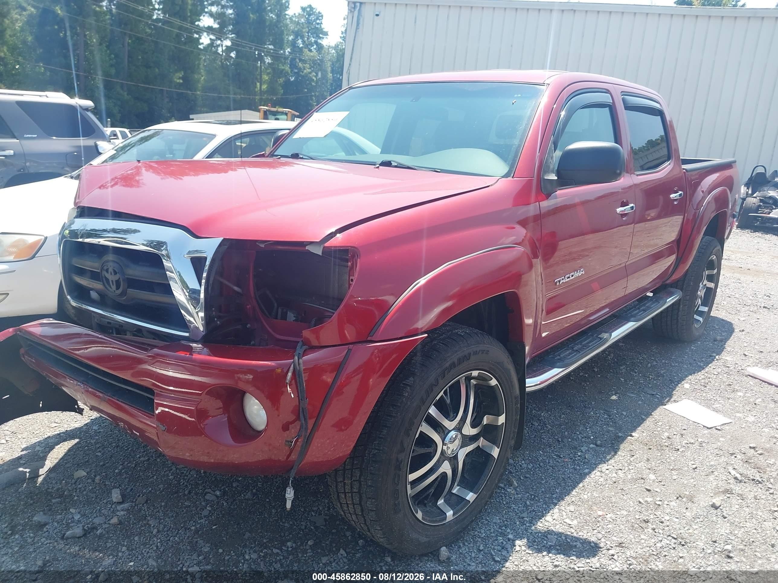 2008 Toyota Tacoma Prerunner V6 Red vin: 3TMJU62N28M064604