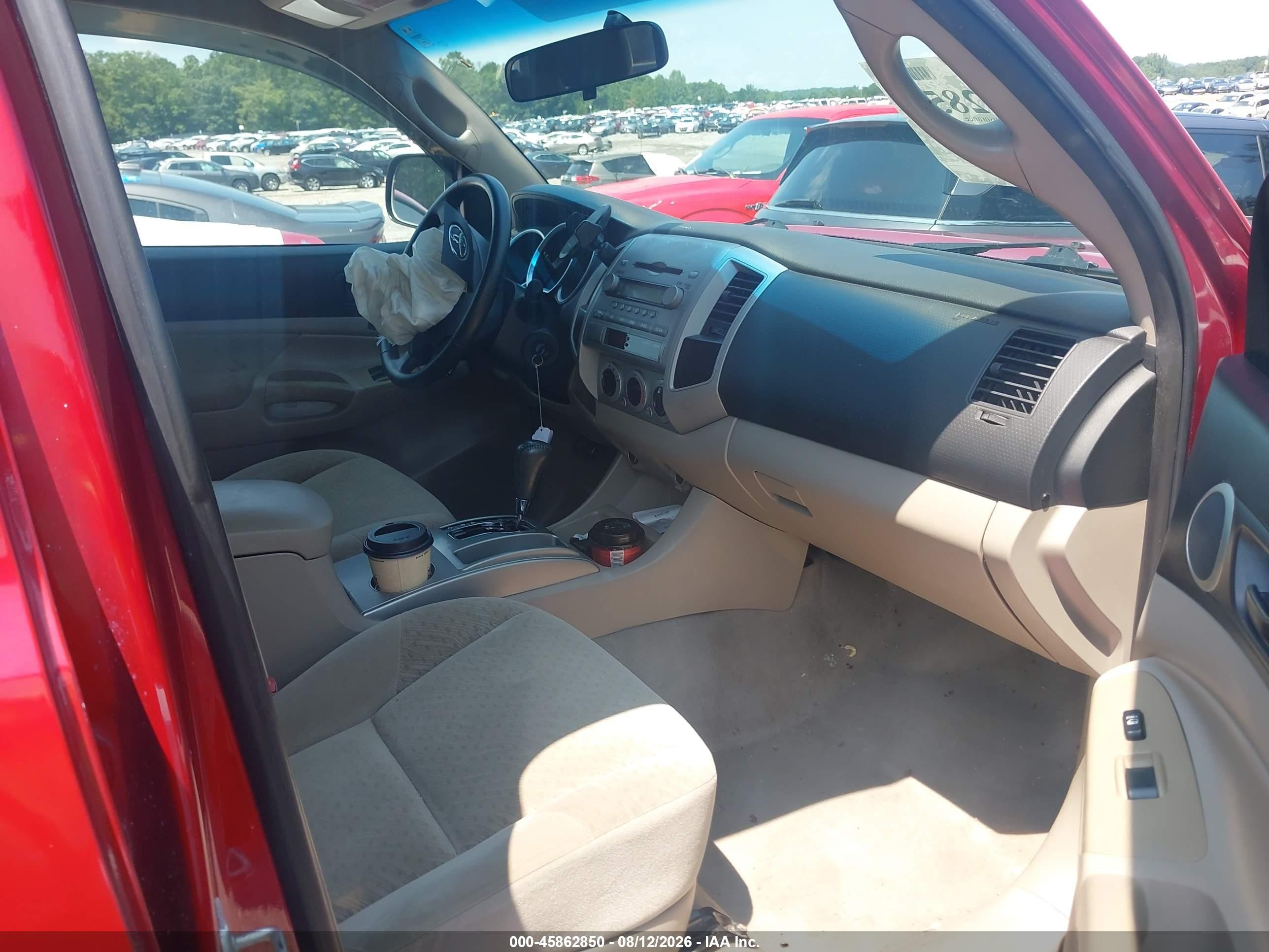 2008 Toyota Tacoma Prerunner V6 Red vin: 3TMJU62N28M064604
