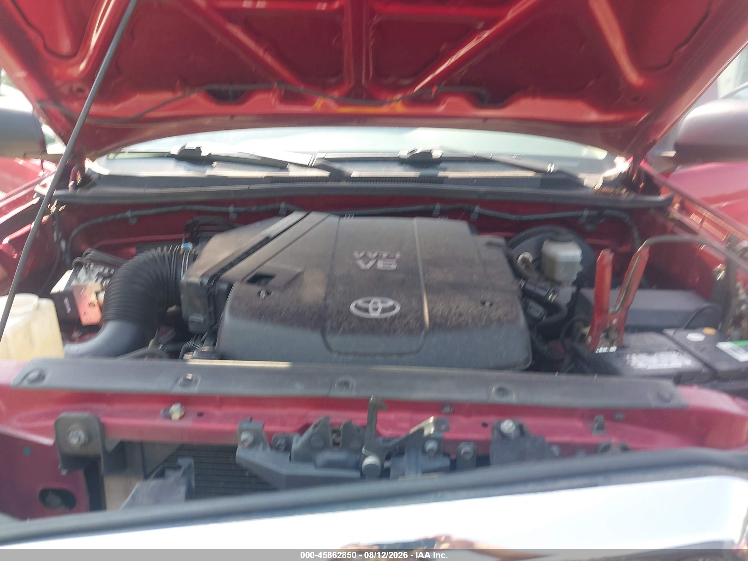 2008 Toyota Tacoma Prerunner V6 Red vin: 3TMJU62N28M064604