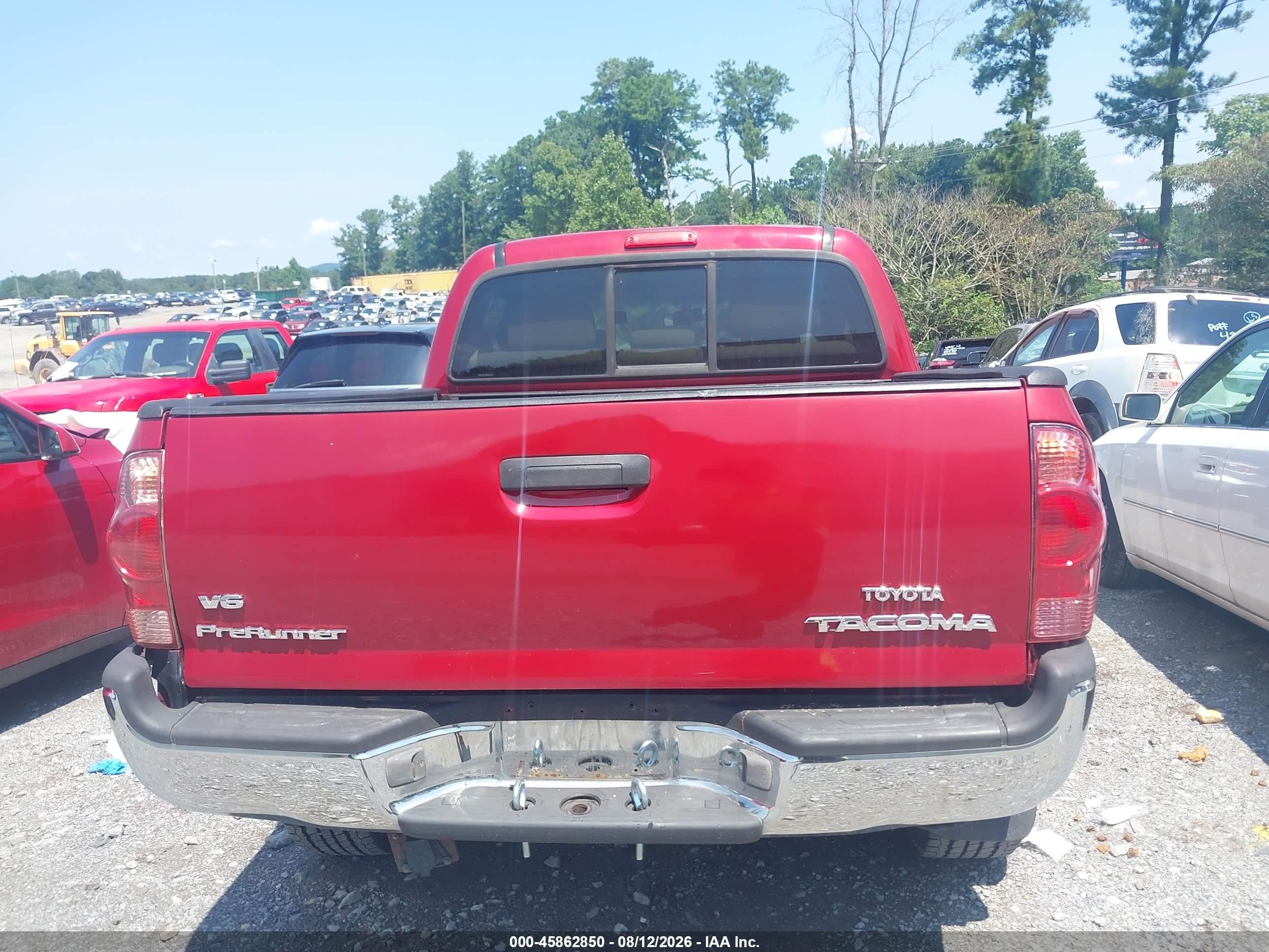 2008 Toyota Tacoma Prerunner V6 Red vin: 3TMJU62N28M064604