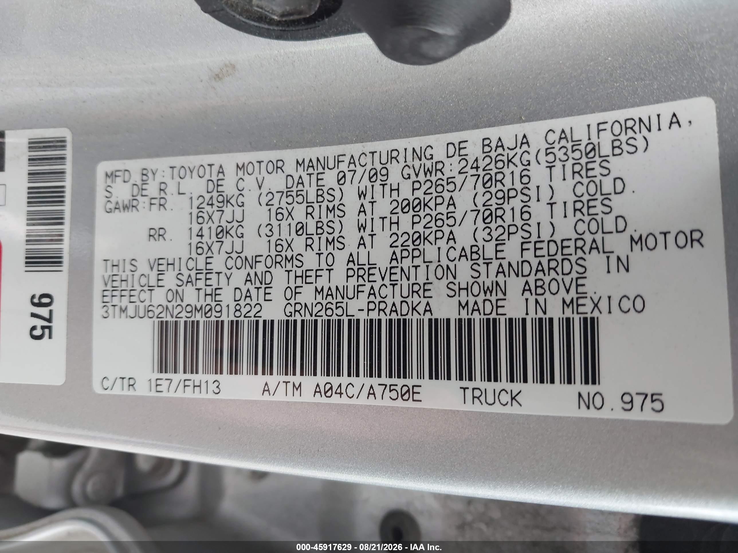 2009 Toyota Tacoma Prerunner V6 Silver vin: 3TMJU62N29M091822