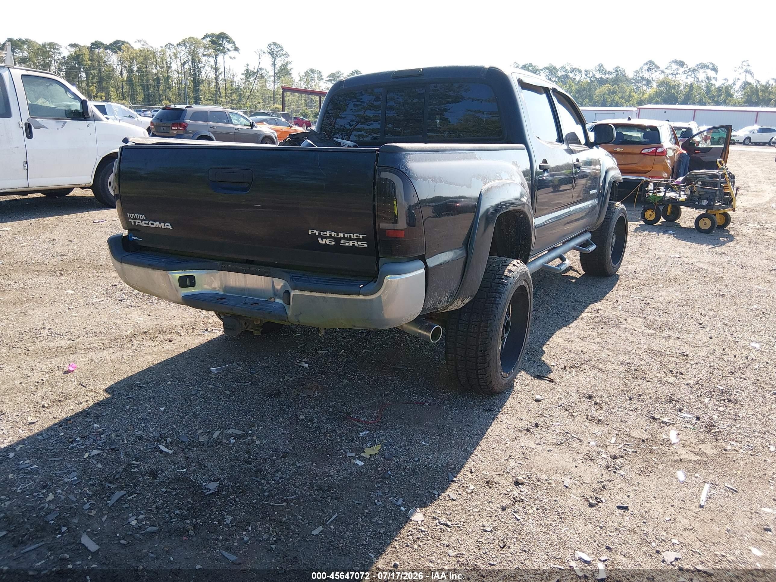 2007 Toyota Tacoma Prerunner V6 Black vin: 3TMJU62N37M042576