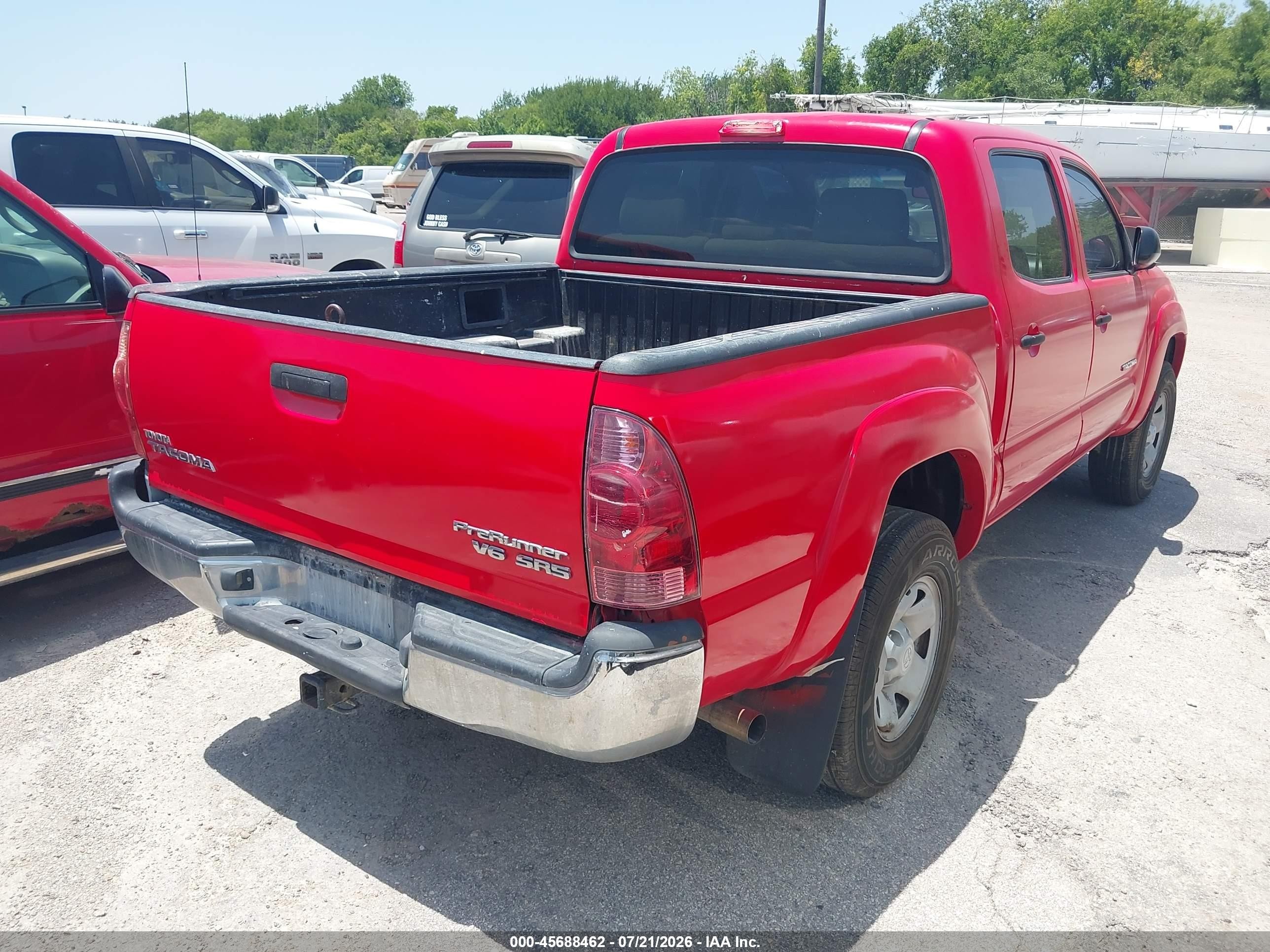 2007 Toyota Tacoma Prerunner V6 Красный vin: 3TMJU62N47M039816