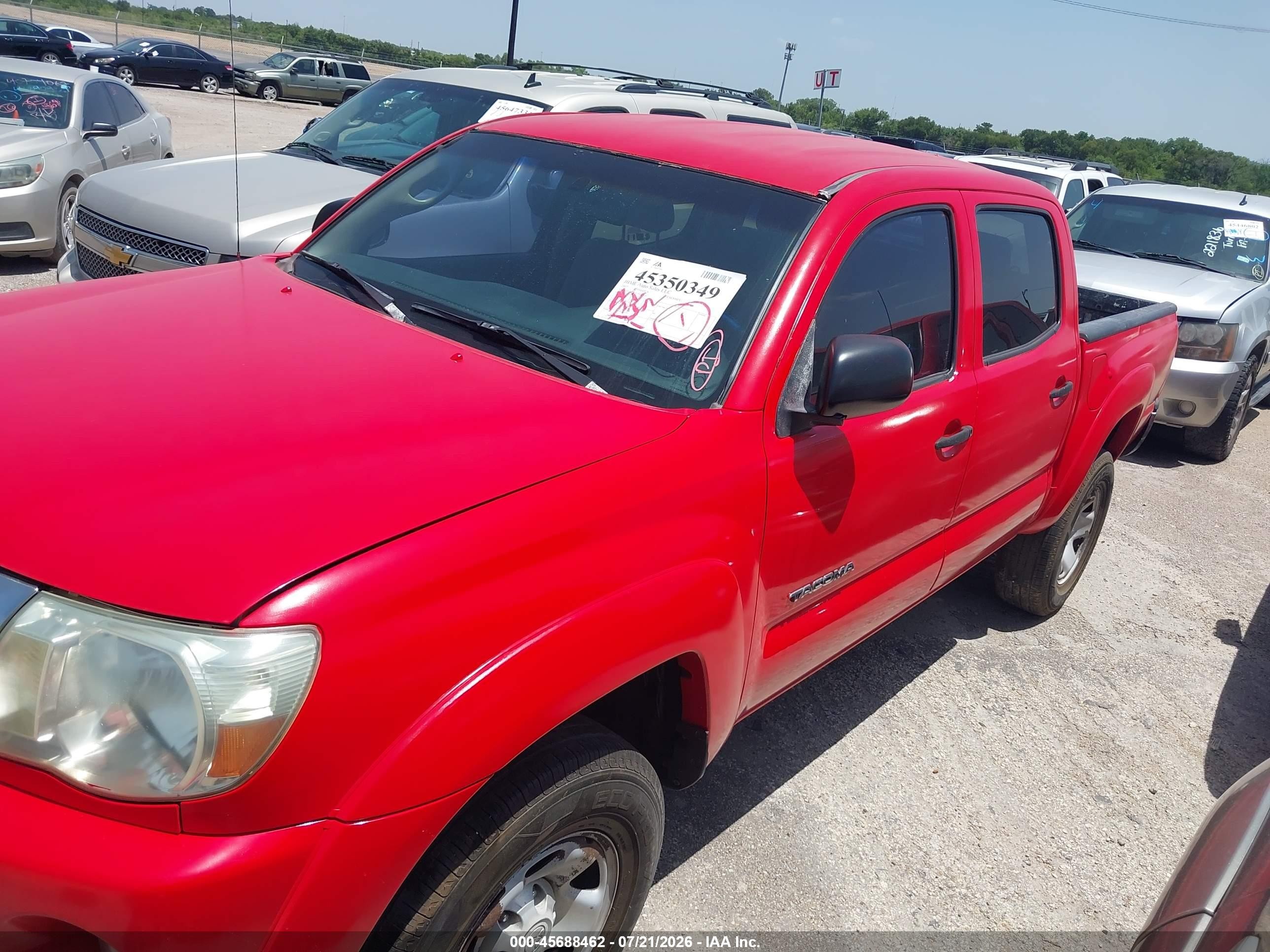 2007 Toyota Tacoma Prerunner V6 Красный vin: 3TMJU62N47M039816