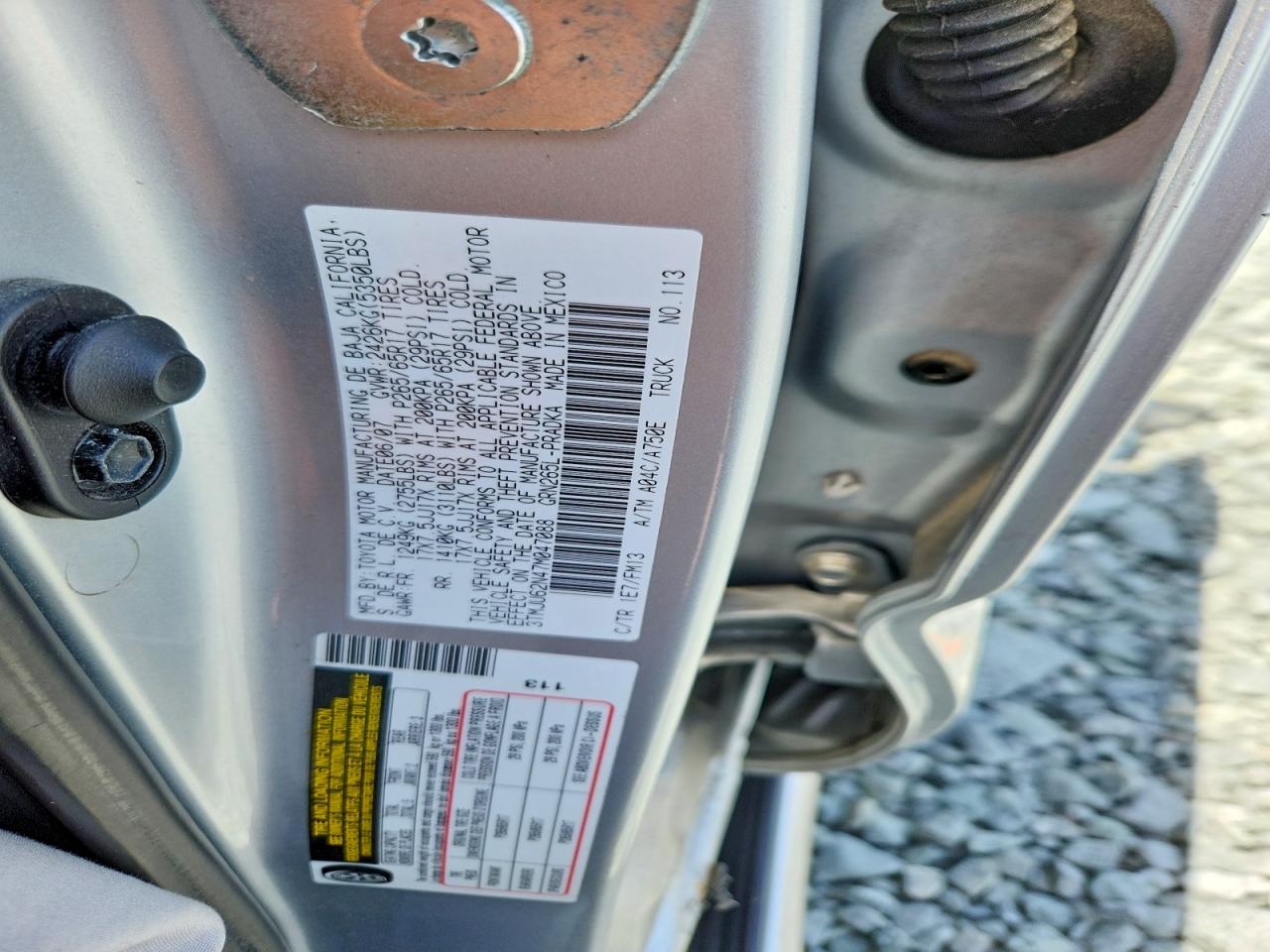 2007 Toyota Tacoma Double Cab Prerunner Silver vin: 3TMJU62N47M047088