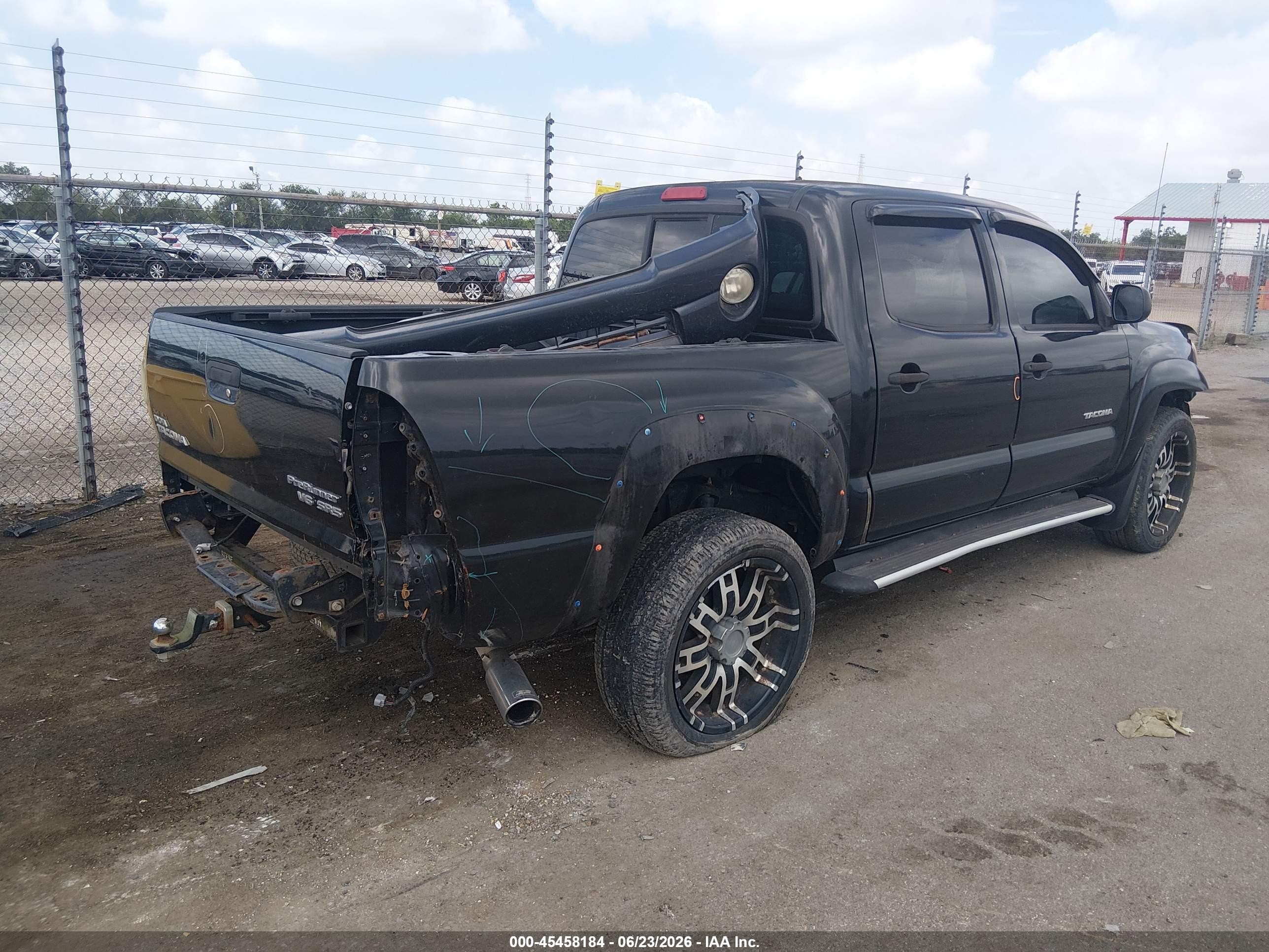 2008 Toyota Tacoma Prerunner V6 Black vin: 3TMJU62N48M062854